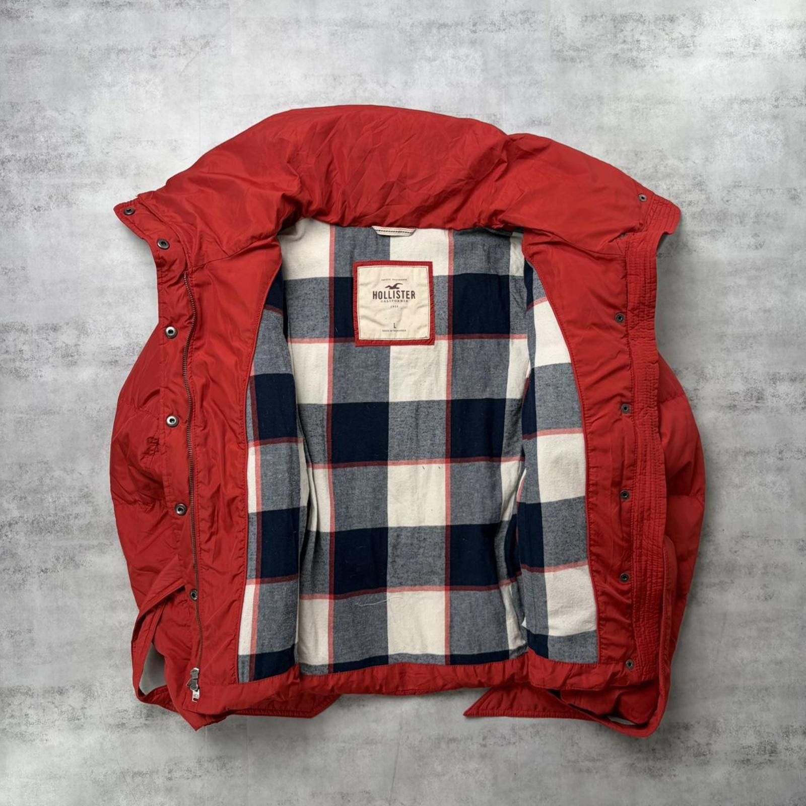Other Y2K Red Hollister Grunge Plaid Lined Puffer Jacket Size L / US 10 / IT 46 - 2 Thumbnail