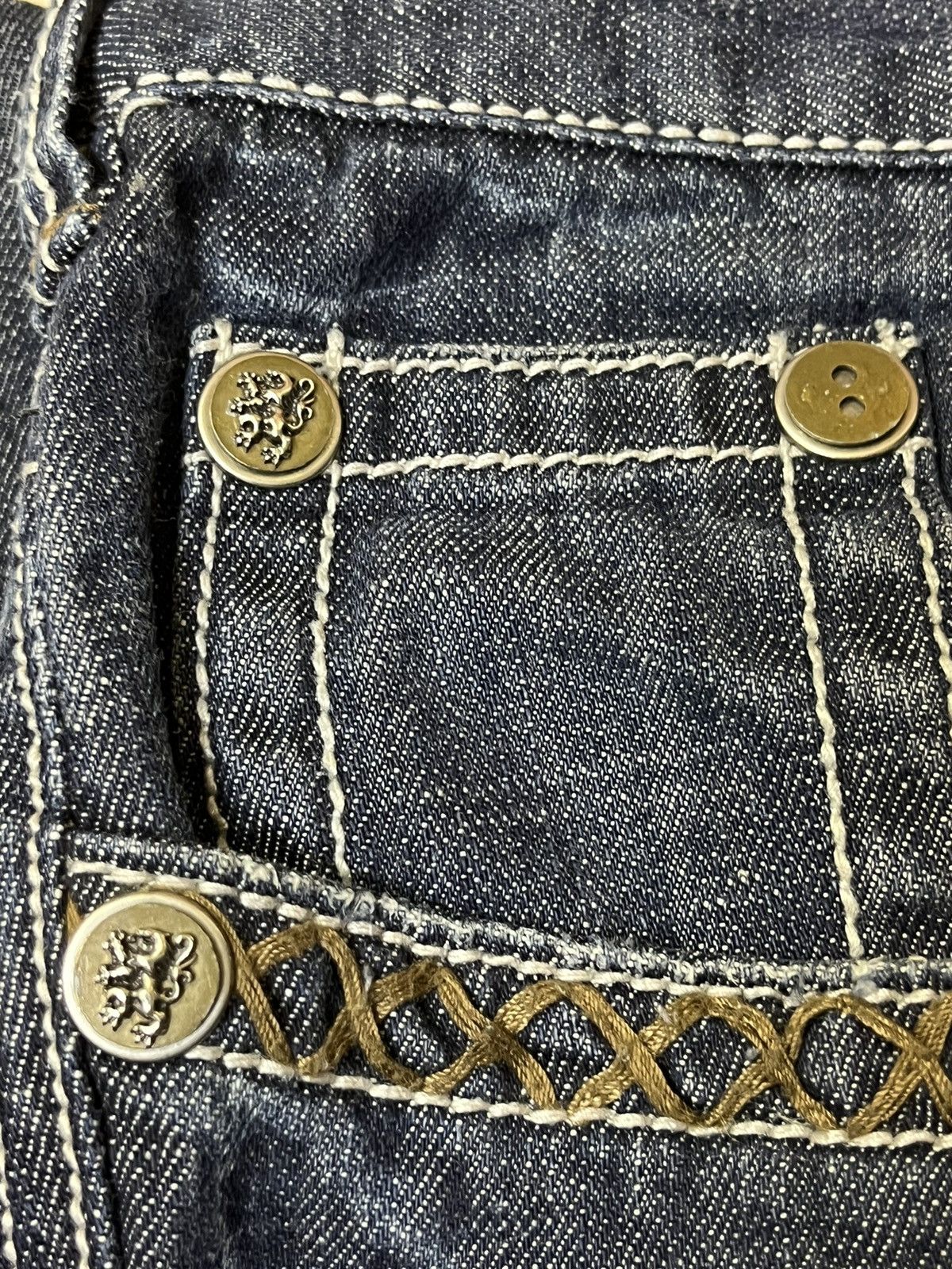 Japanese Brand ARCHIVE JAPANESE CULTURE EXTREME COUTURE STRAIGHT CUT JEANS Size US 37 - 6 Thumbnail