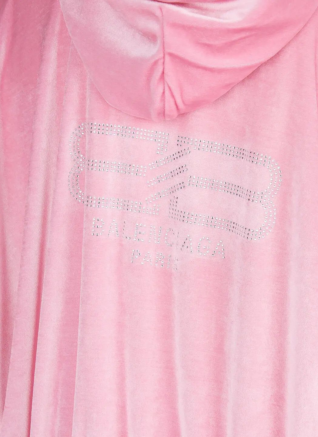 Balenciaga o1bcso1str1124 BB Paris Strass Zip-Up Hoodie Oversized Pink Size S / US 4 / IT 40 - 6 Thumbnail