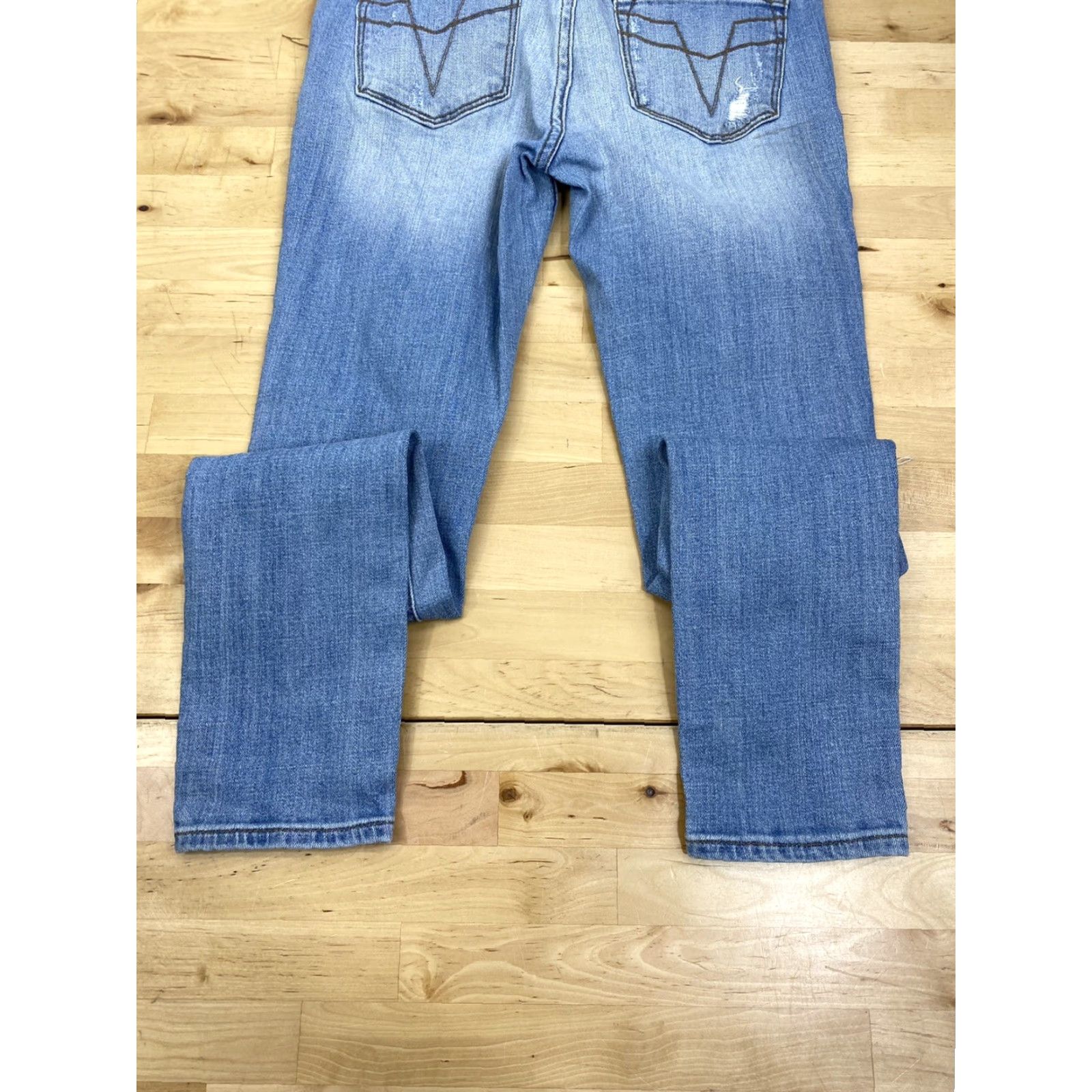 Vintage VIGOSS The Chelsea Skinny Light Blue Denim Jeans 26x29 Womens Distress Blue Inseam 29 Jeans 3760 Size 26" / US 2 / IT 38 - 4 Thumbnail