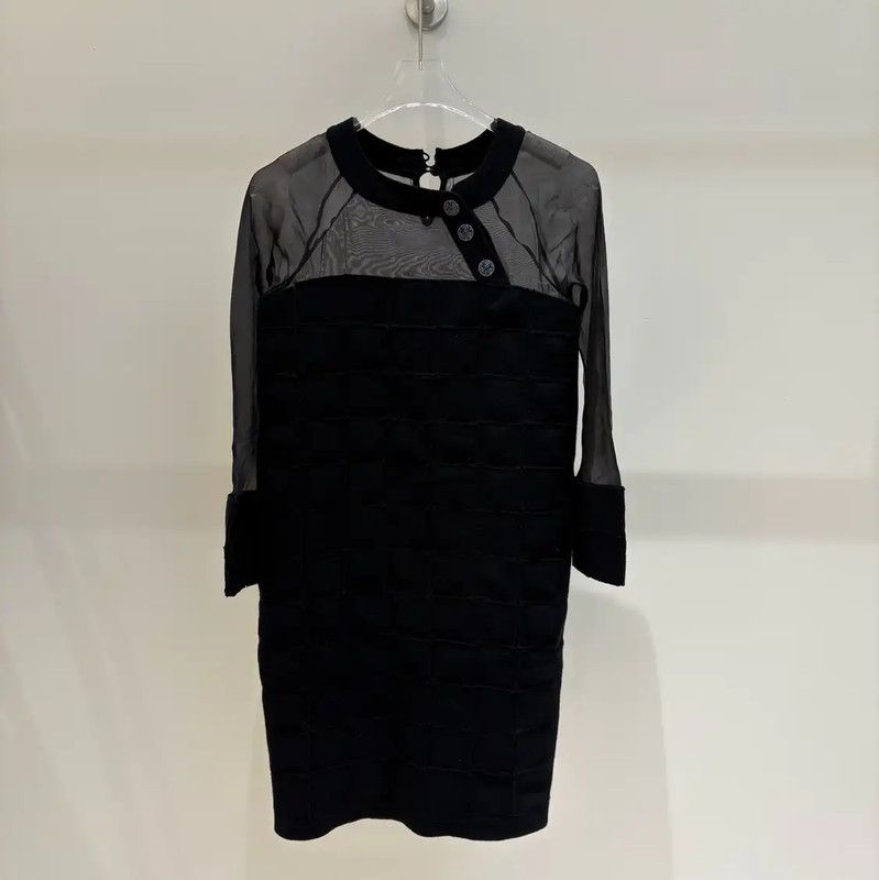 Chanel Chanel Black Cotton Midi Dress for Women 0089 Size S / US 4 / IT 40 - 1 Thumbnail