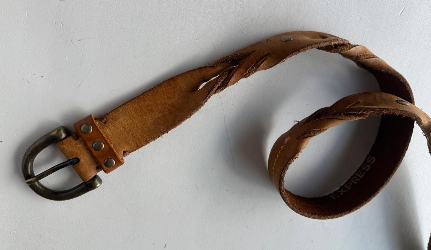 Express Express leather Woven Belt M Size ONE SIZE - 1 Thumbnail