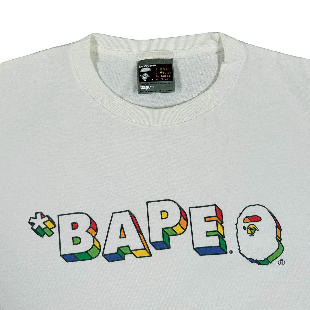 Bape Bape - Vintage Multi Coloured Spellout Tshirt - White - M Size US M / EU 48-50 / 2 - 3 Thumbnail