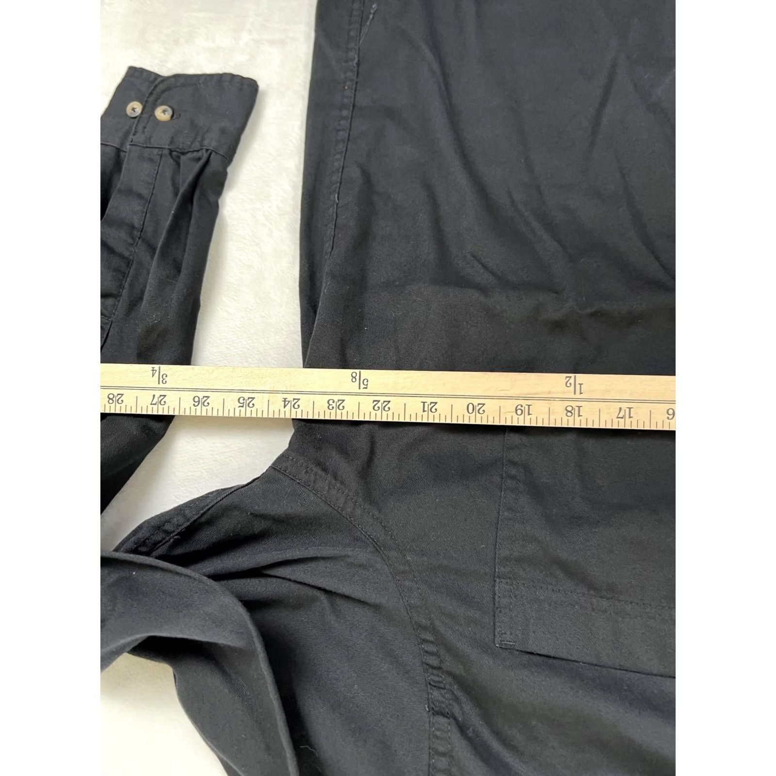 Wrangler Wrangler Shirt Mens Large Black Solid Long Sleeve Button Front Casual Workwear Size US L / EU 52-54 / 3 - 4 Thumbnail
