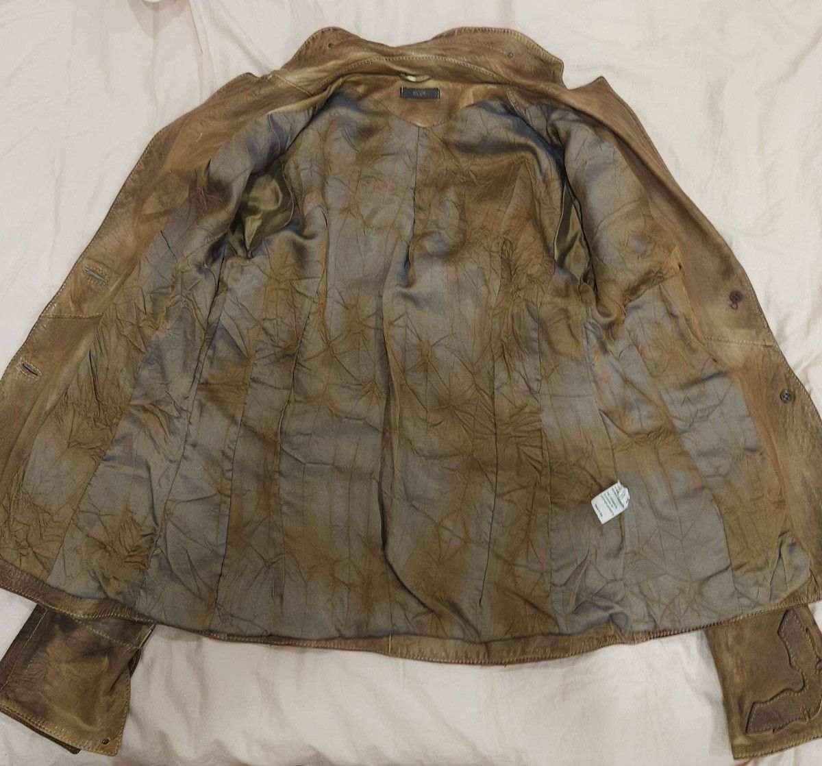 Vintage Super Soft Real Leather Distressed Patina Jacket By Blur Size M / US 6-8 / IT 42-44 - 21 Thumbnail