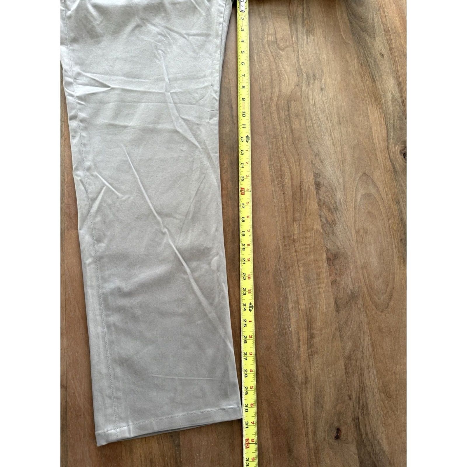 Vintage AG Adriano Goldschmied The Lux Khaki Pants Mens 38R Beige Straight 42x30.5 Twill Slit Front Pockets Size US 38 / EU 54 - 6 Thumbnail