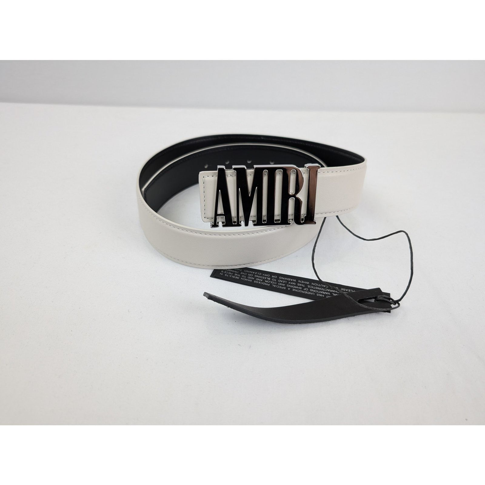 Amiri o1rshd1 Q:2 / Size: 75cm / Nappa Amiri 4cm Belt in Alabaster Size 30 - 13 Thumbnail