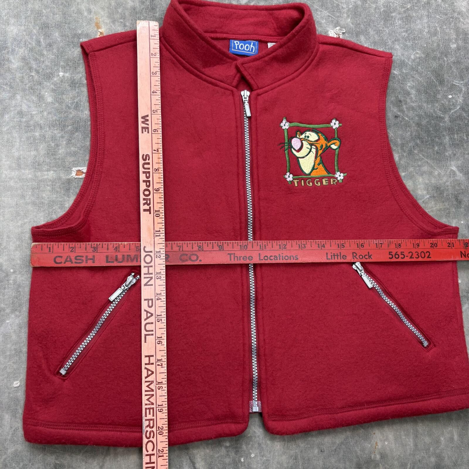 Disney Vintage 90s Disney Embroidered Tigger Fleece Full Zip Vest Size M / US 6-8 / IT 42-44 - 4 Thumbnail