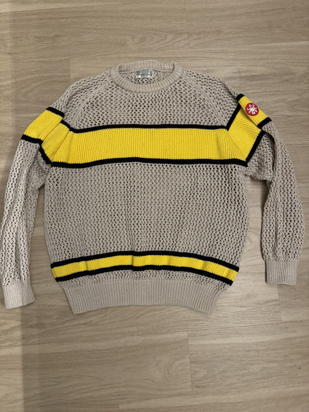 C.E cavempt STRIPE LOOSE WAFFLE KNIT﻿ C.E cavempt STRIPE LOOSE WAFFLE KNIT﻿ Cav Empt Striped Loose