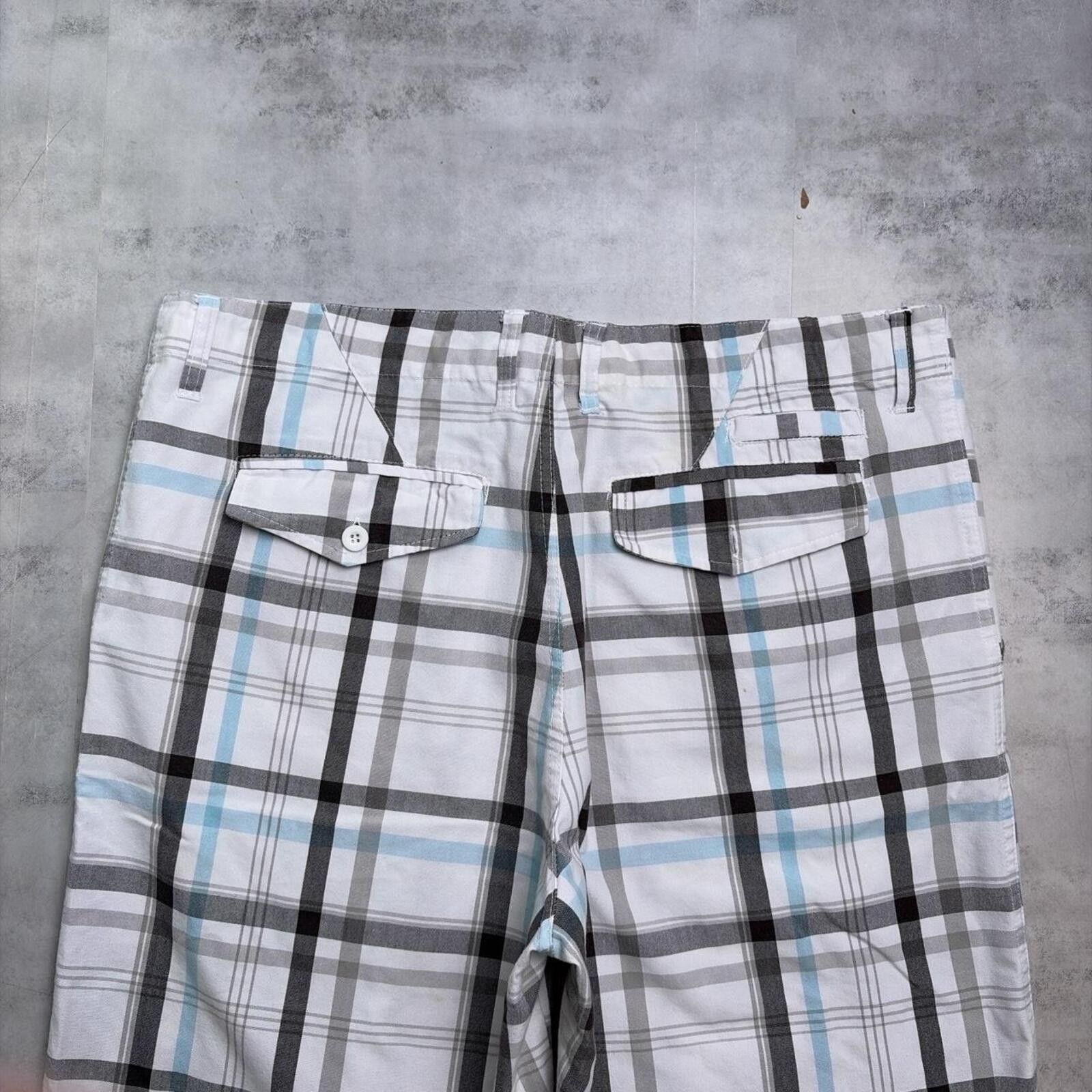Other Y2K White Saltburn Grunge Baggy Plaid Skater Shorts Size US 36 / EU 52 - 3 Thumbnail
