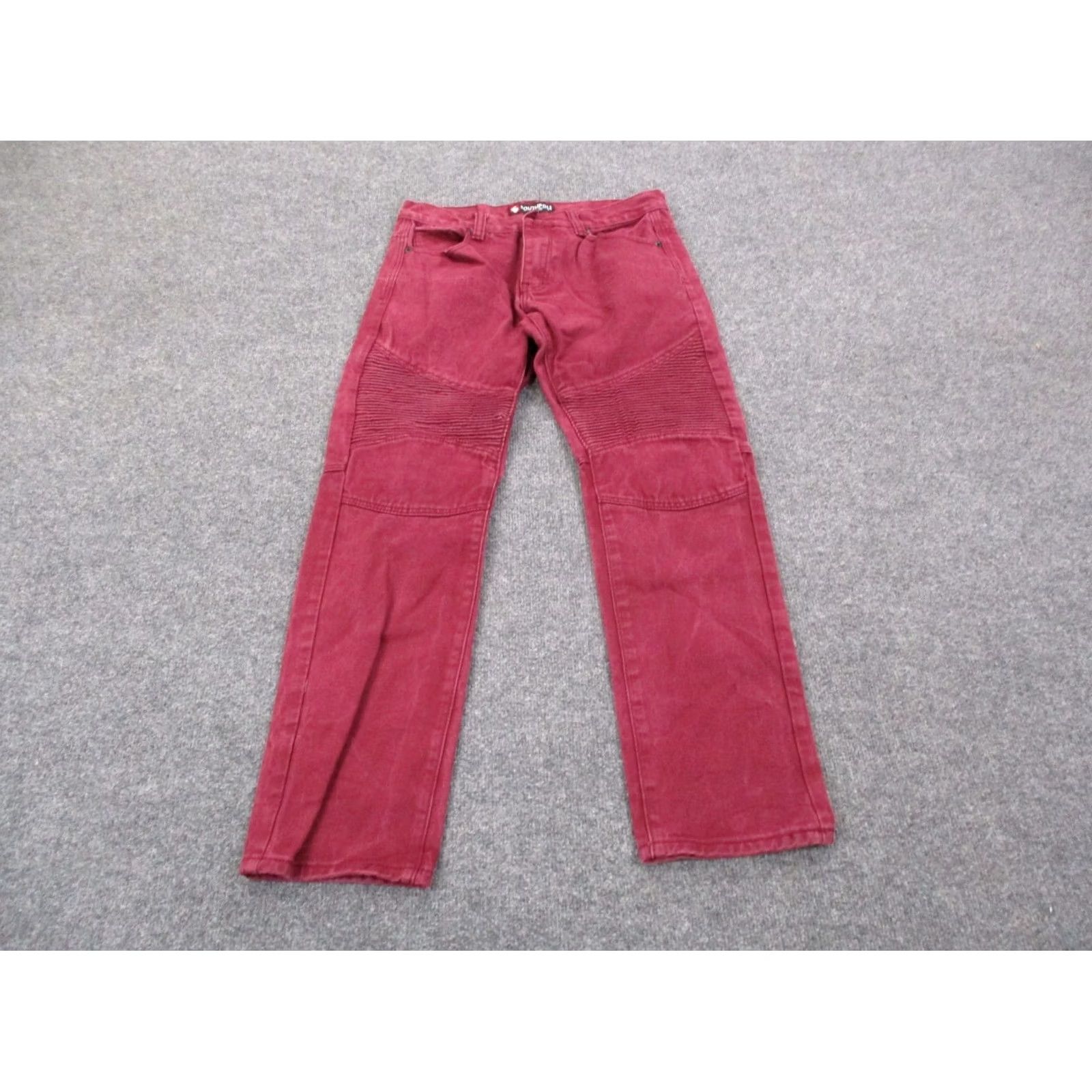 Southpole Southpole Jeans Mens 32 X 32 Red Denim Straight Grunge Faded Skater Distressed Size US 32 / EU 48 - 2 Thumbnail