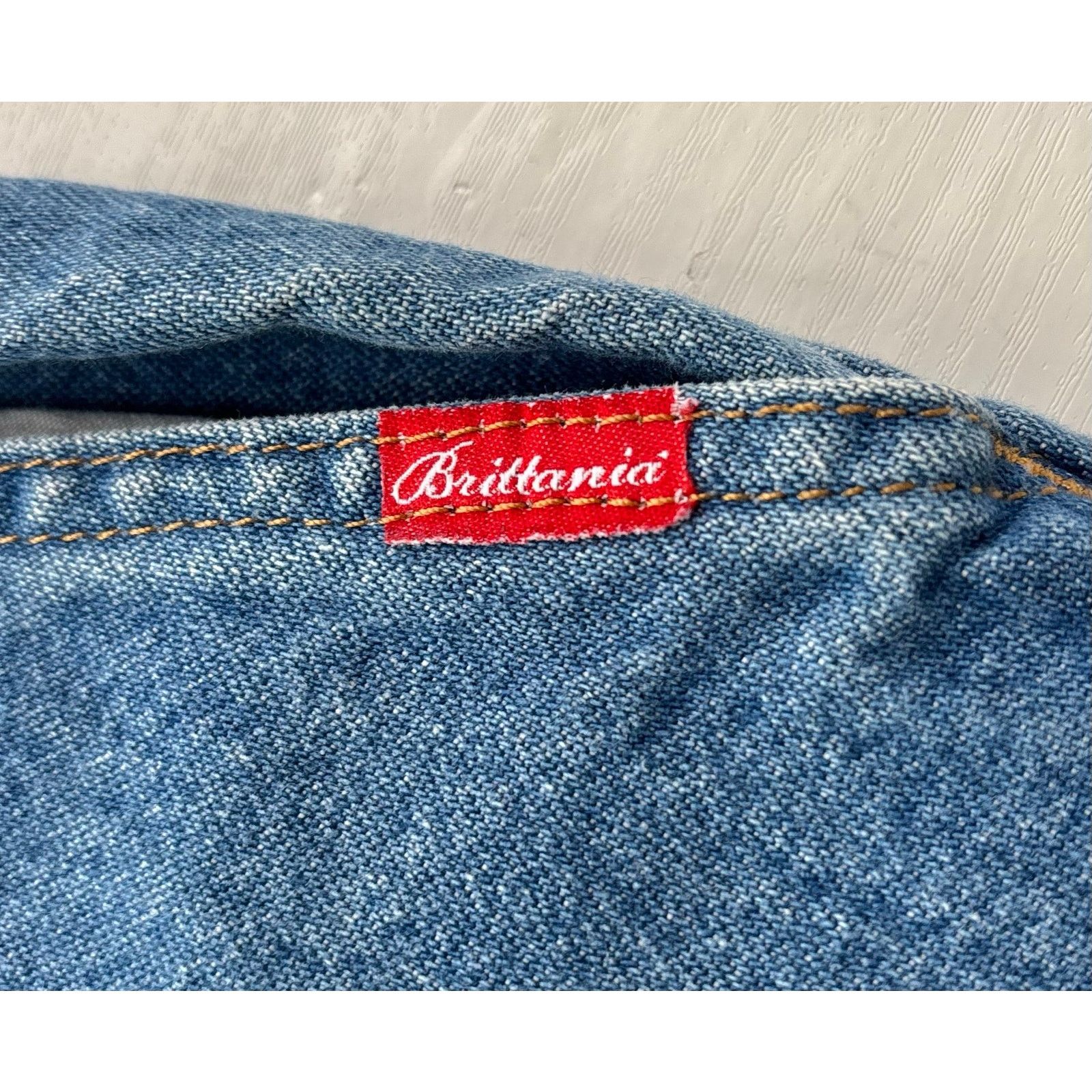 Other Vintage Brittania Blue Denim Pull-On Jeans Elastic Waist 16P Size 28" / US 6 / IT 42 - 4 Thumbnail