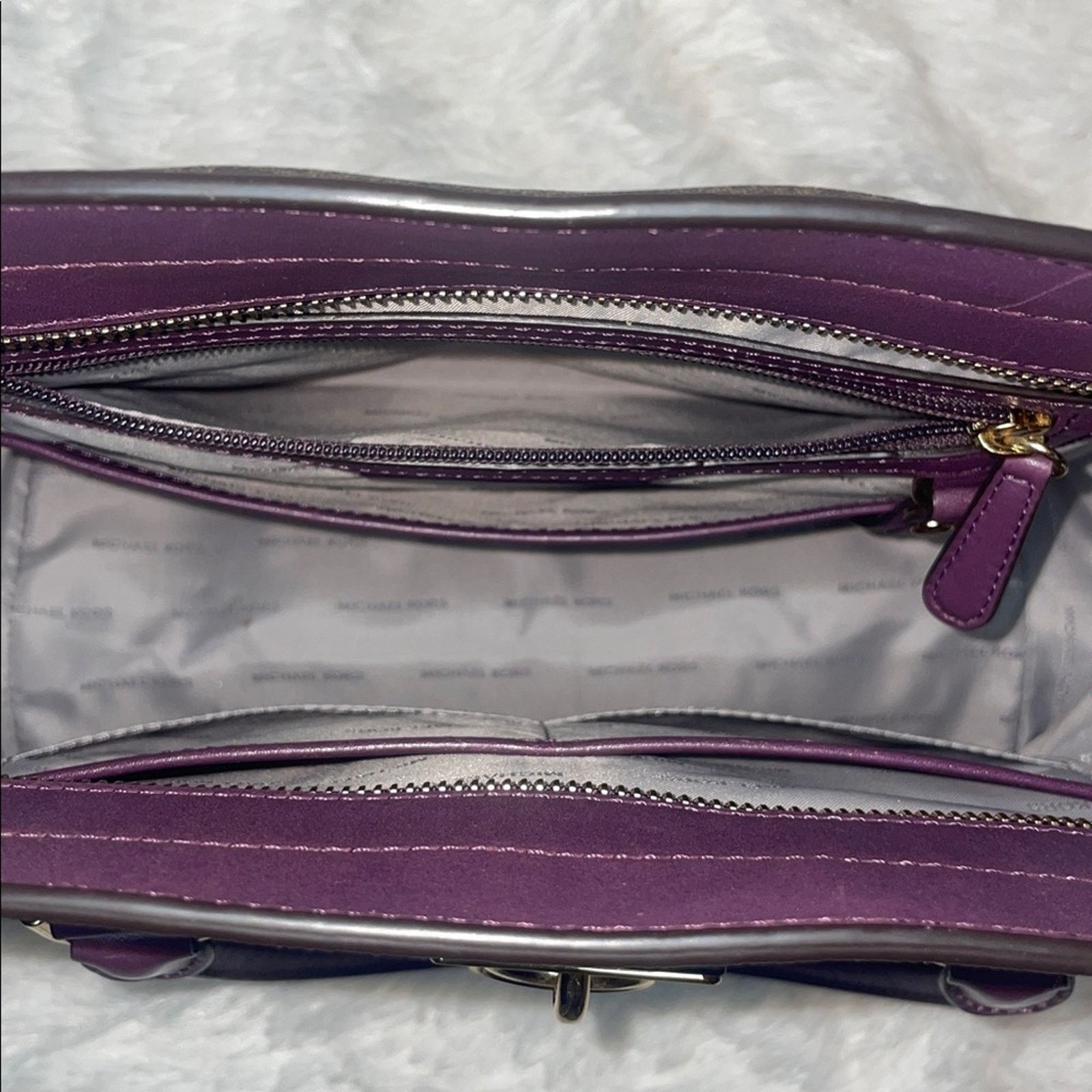 Michael Kors Michael Kors Hamilton Plum Leather Satchel Size ONE SIZE - 14 Thumbnail