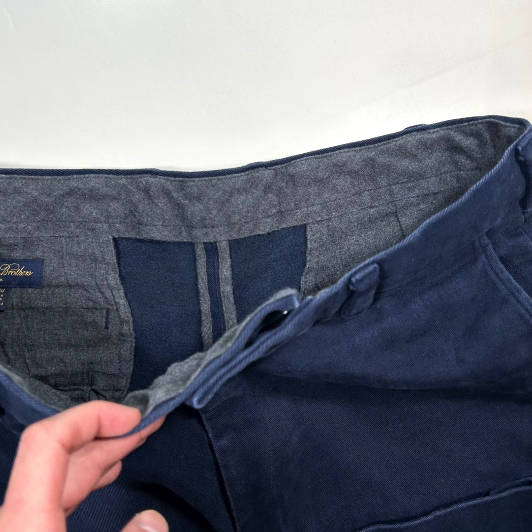Brooks Brothers Brooks Brothers Clark Chinos Pants Straight Leg Cotton Blend 38x30 Mens Blue Size US 38 / EU 54 - 4 Thumbnail