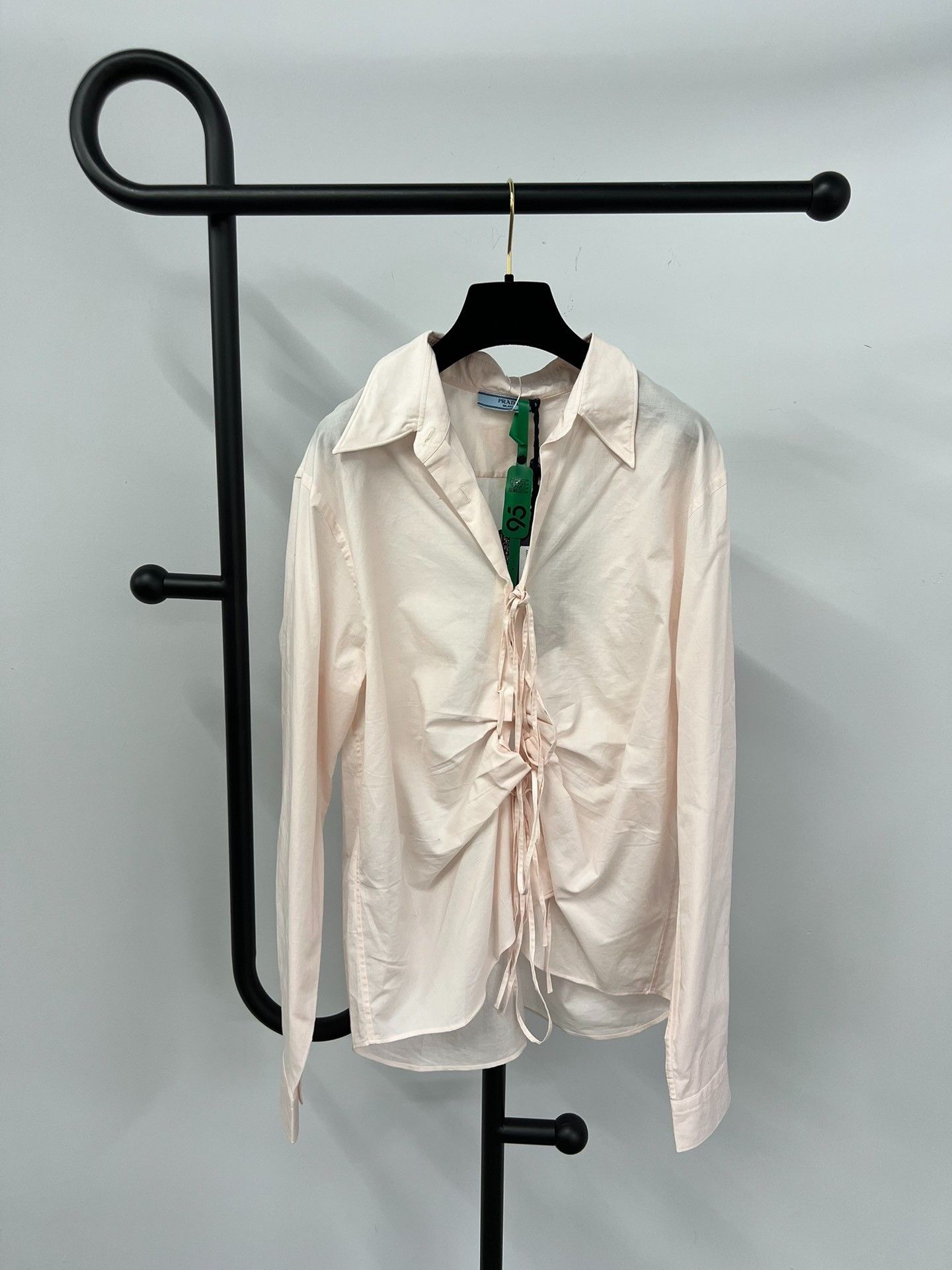 Prada Prada Pink Front Tie Shirt Size S / US 4 / IT 40 - 1 Thumbnail