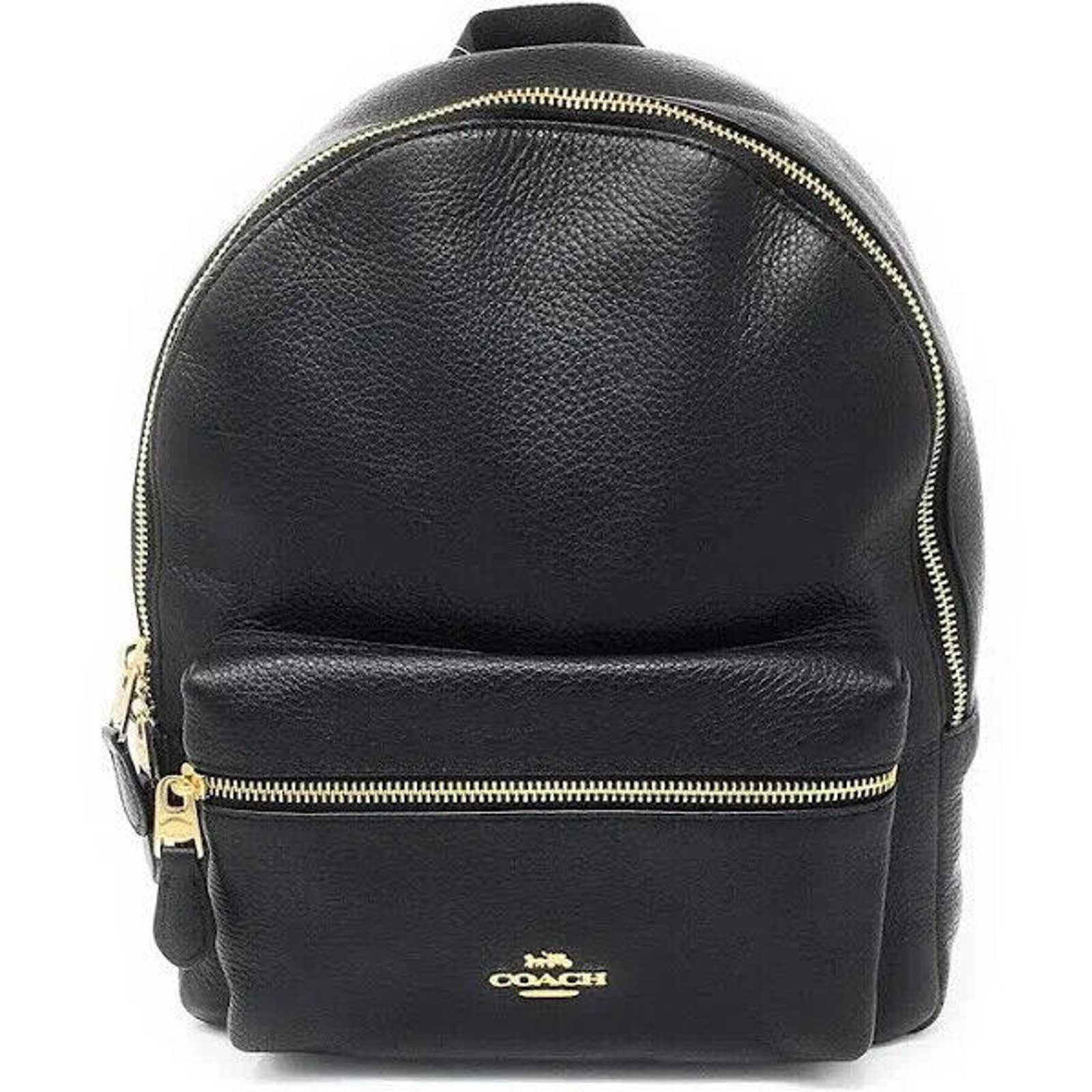 image of Coach/charlie Medium Pebbled Leather/backpack/black Bag, Women's