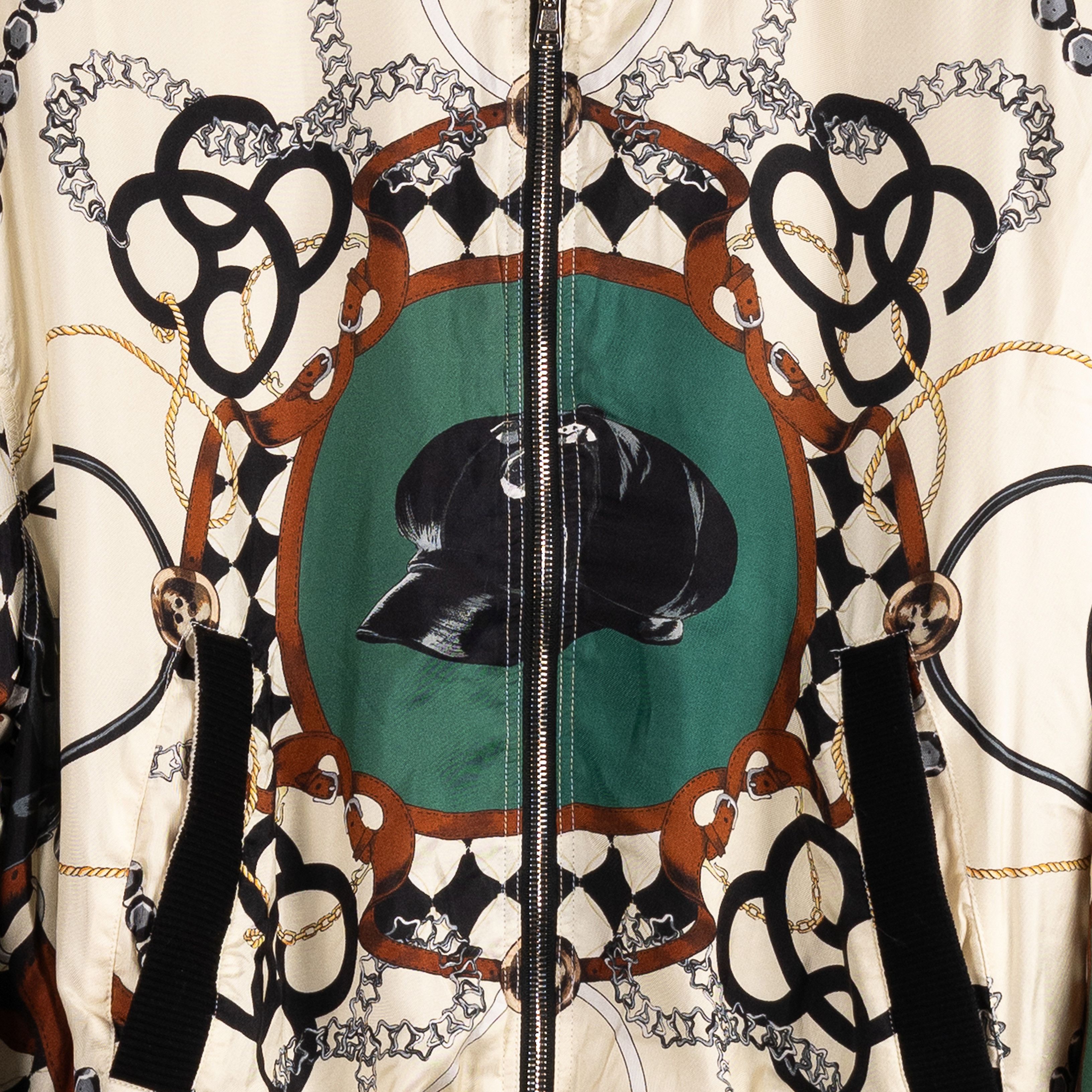 Stefan Cooke Stefan Cooke SS23 Printed Silk Bomber Jacket Cream/Green Size US L / EU 52-54 / 3 - 11 Thumbnail