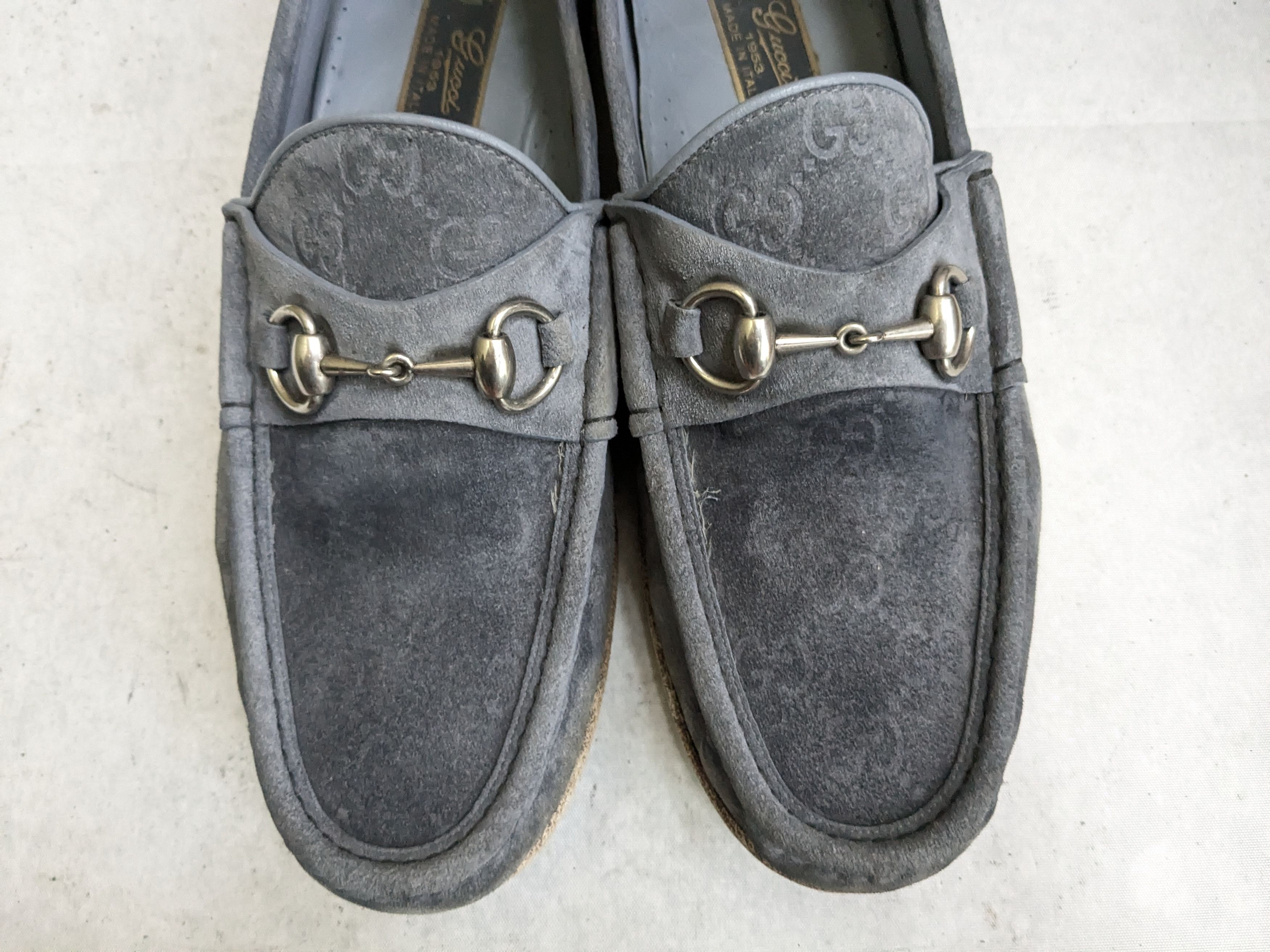 Gucci Gucci Horsebit Loafers Blue Suede Monogram 9.5 Size US 9.5 / EU 42-43 - 3 Thumbnail