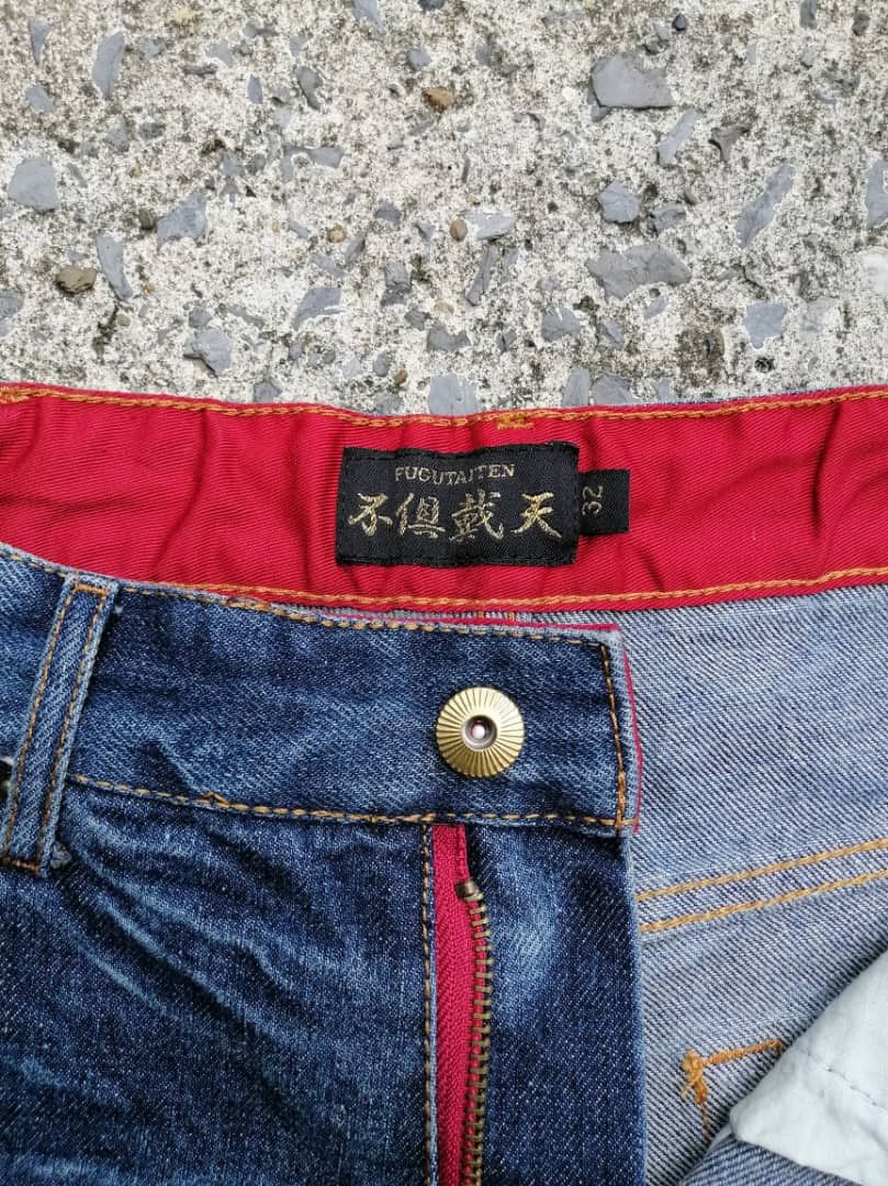 Designer × Japanese Brand Fugutaiten Wagara Koi Fish Embroidered Denim Jeans Size US 31 - 2 Thumbnail