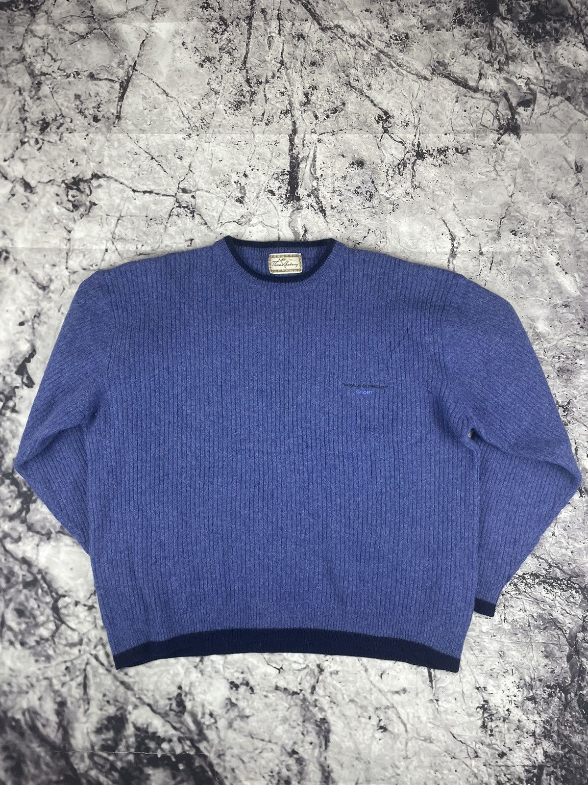 image of Vintage Sweatshirt Thomas Burberry in Blue, Men's (Size XL)