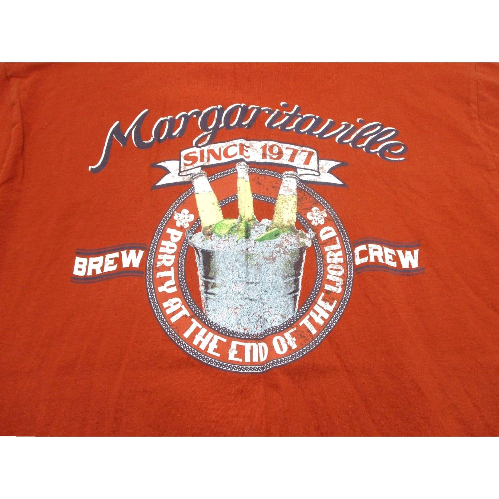 Vintage VINTAGE Margaritaville Shirt Adult Large L Orange Brew Crew Beach Margaritaville Logo Jimmy Buffet Parot Party Key West 90s Mens T-Shirt Size US L / EU 52-54 / 3 - 2 Thumbnail
