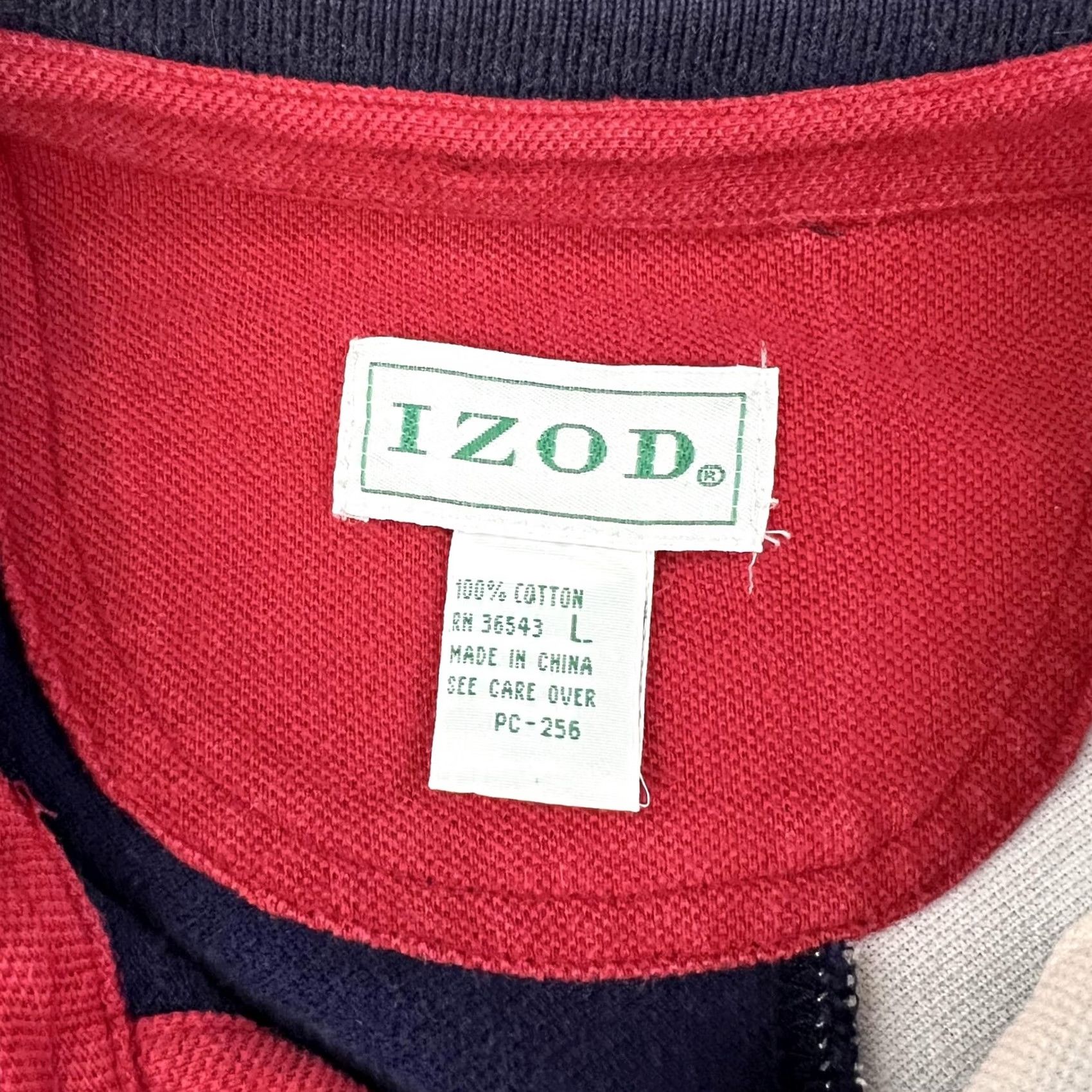 Izod VINTAGE Izod Polo Shirt Men L Navy Red White Striped Nautical Flag Embroidered Logo 100% Cotton Size US L / EU 52-54 / 3 - 7 Thumbnail