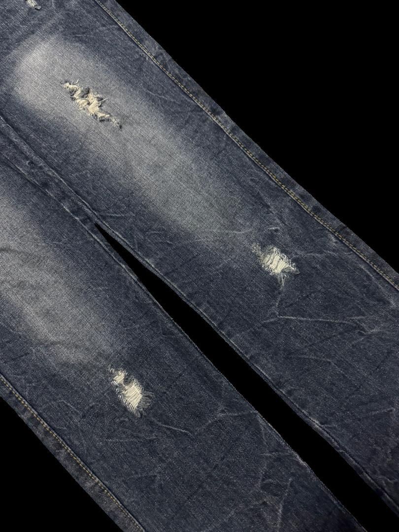 Seditionaries Insane Close Up 🇯🇵 Double Waist Distressed Mudwash Dark Jeans Size US 30 / EU 46 - 9 Thumbnail