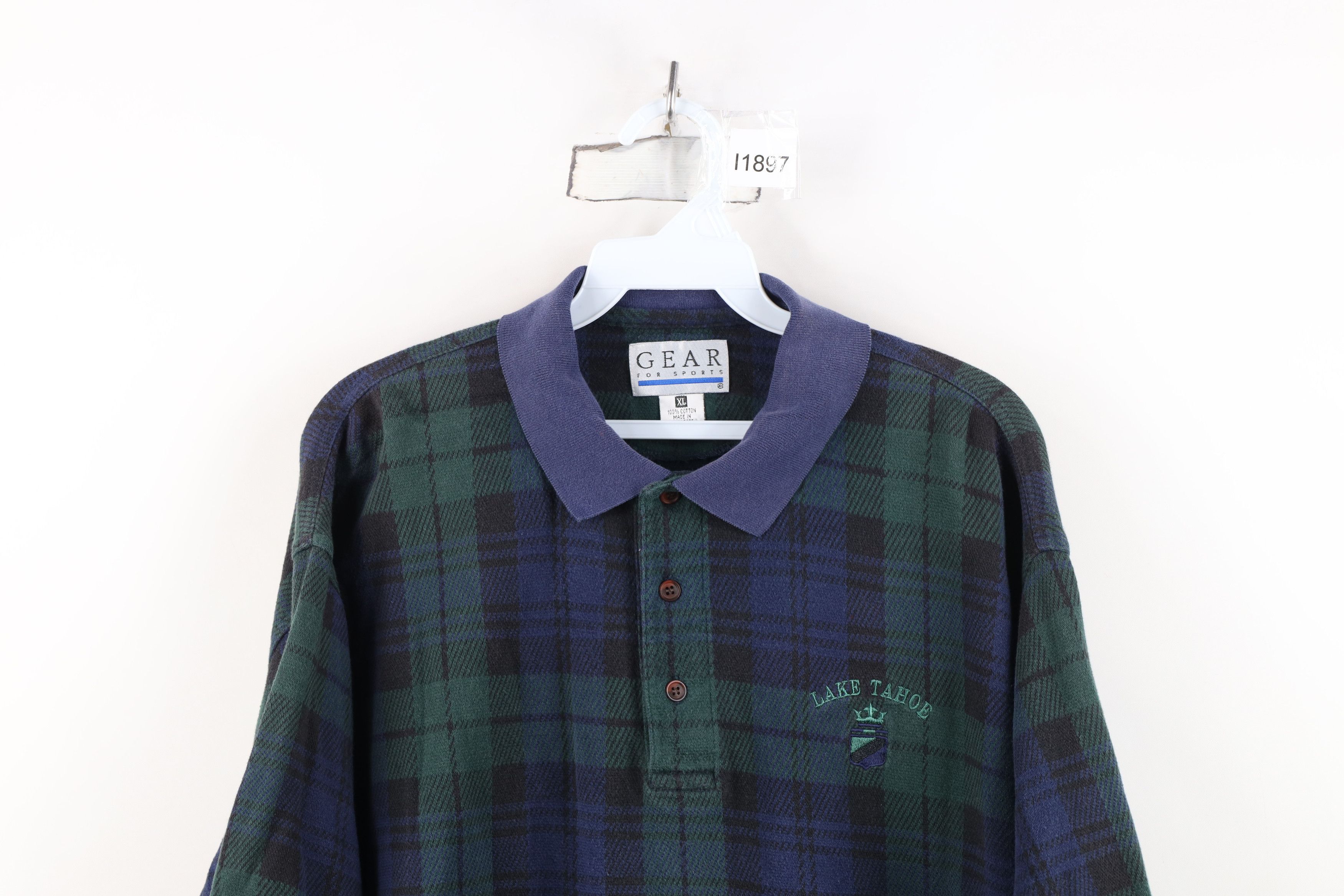 Vintage Vintage 90s Streetwear Knit Lake Tahoe Golf Polo Shirt Plaid Size US XL / EU 56 / 4 - 2 Thumbnail