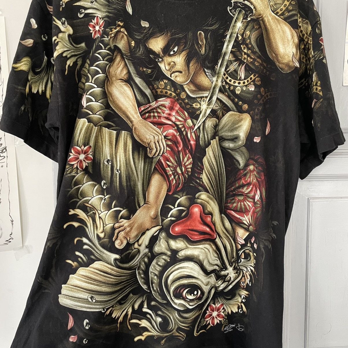 Japanese Brand × Vintage Rock Chang T-Shirt Vintage. Warrior and Giant Coy Shirt Sz L Size US XL / EU 56 / 4 - 3 Thumbnail
