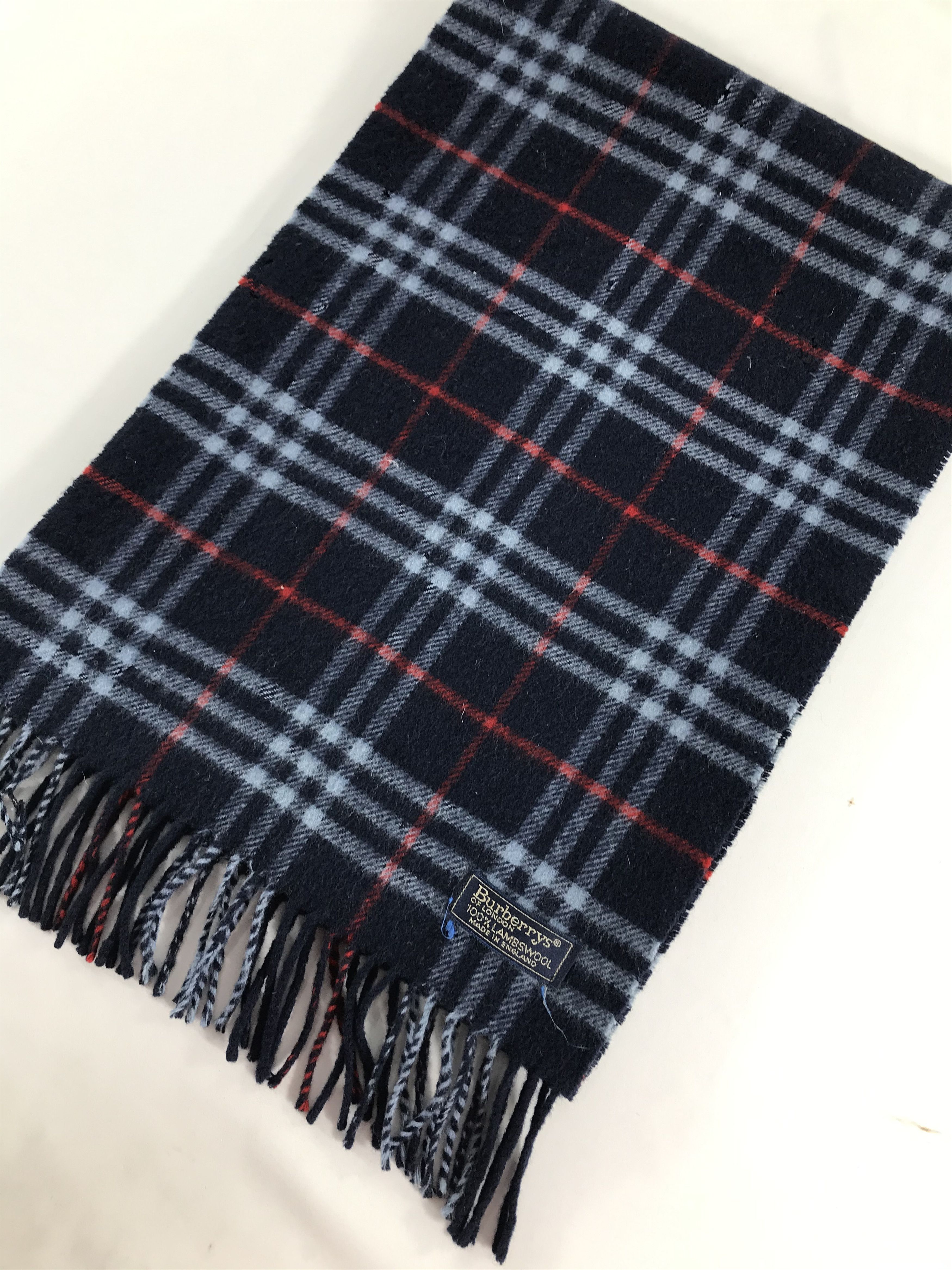 Burberry Burberry Blue Nova Check Wool Scarf Muffler V482 Size ONE SIZE - 3 Thumbnail