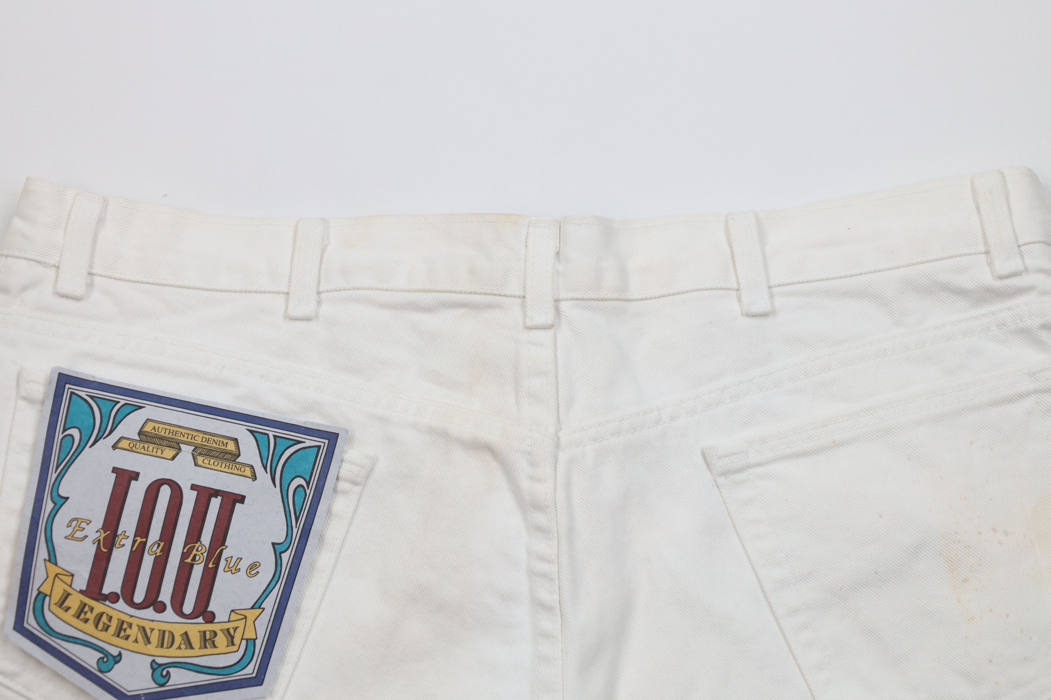 Vintage Deadstock Vintage 90s IOU Fit Denim Jean Shorts White Size US 40 / EU 56 - 12 Thumbnail