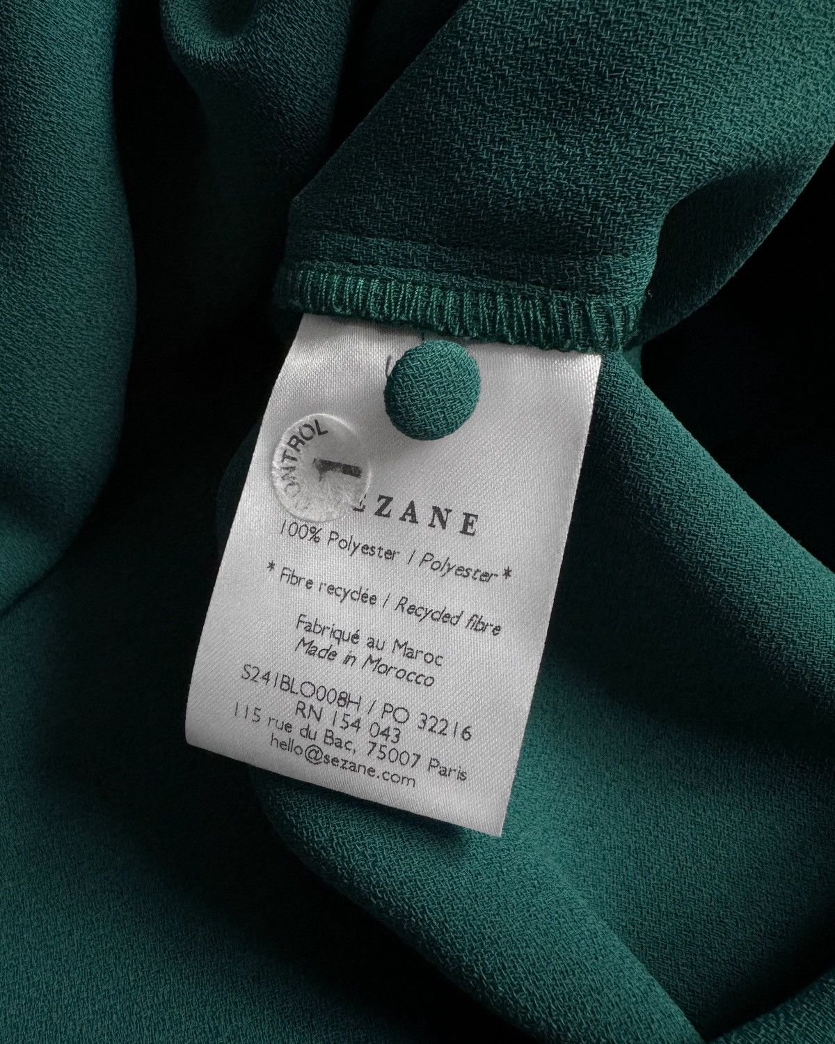 Sezane Sezane Emerald Draped Romantic Elegant Classy LongSleeve Top Size S / US 4 / IT 40 - 7 Thumbnail