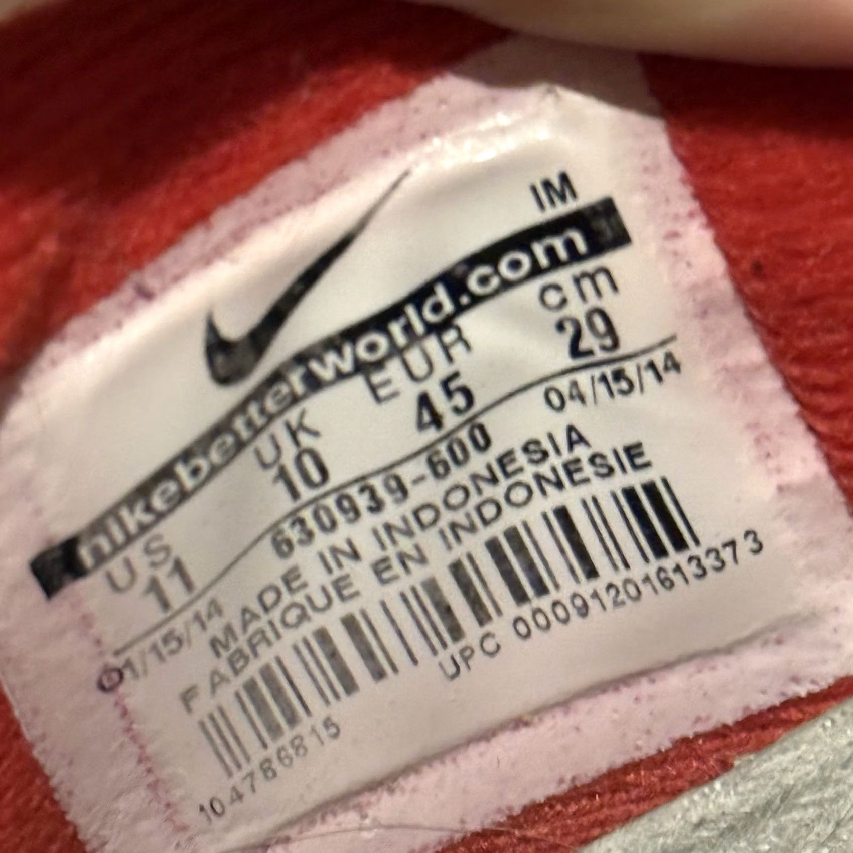 Nike VINTAGE Nike Air Force 1 AC University Red White Sneakers 630939-600 Men’s Size 11 Size US 11 / EU 44 - 3 Thumbnail