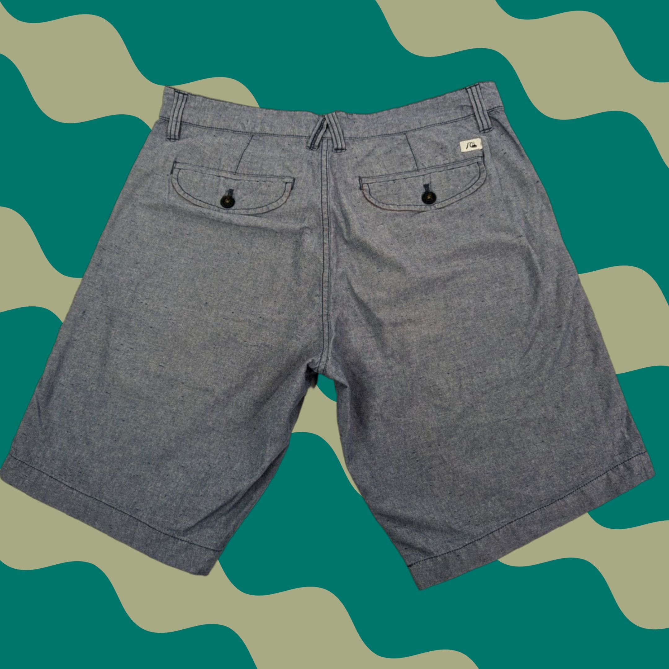Quiksilver Quicksilver Shorts Blue Chino Flat Front Casual Surf Men 32x10" Size US 32 / EU 48 - 1 Thumbnail