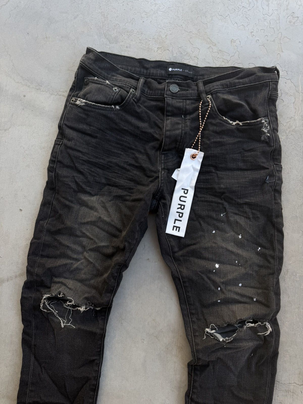 Purple Brand Purple Brand P001 Overspray Jeans Black Size 31 New Size US 31 - 3 Thumbnail