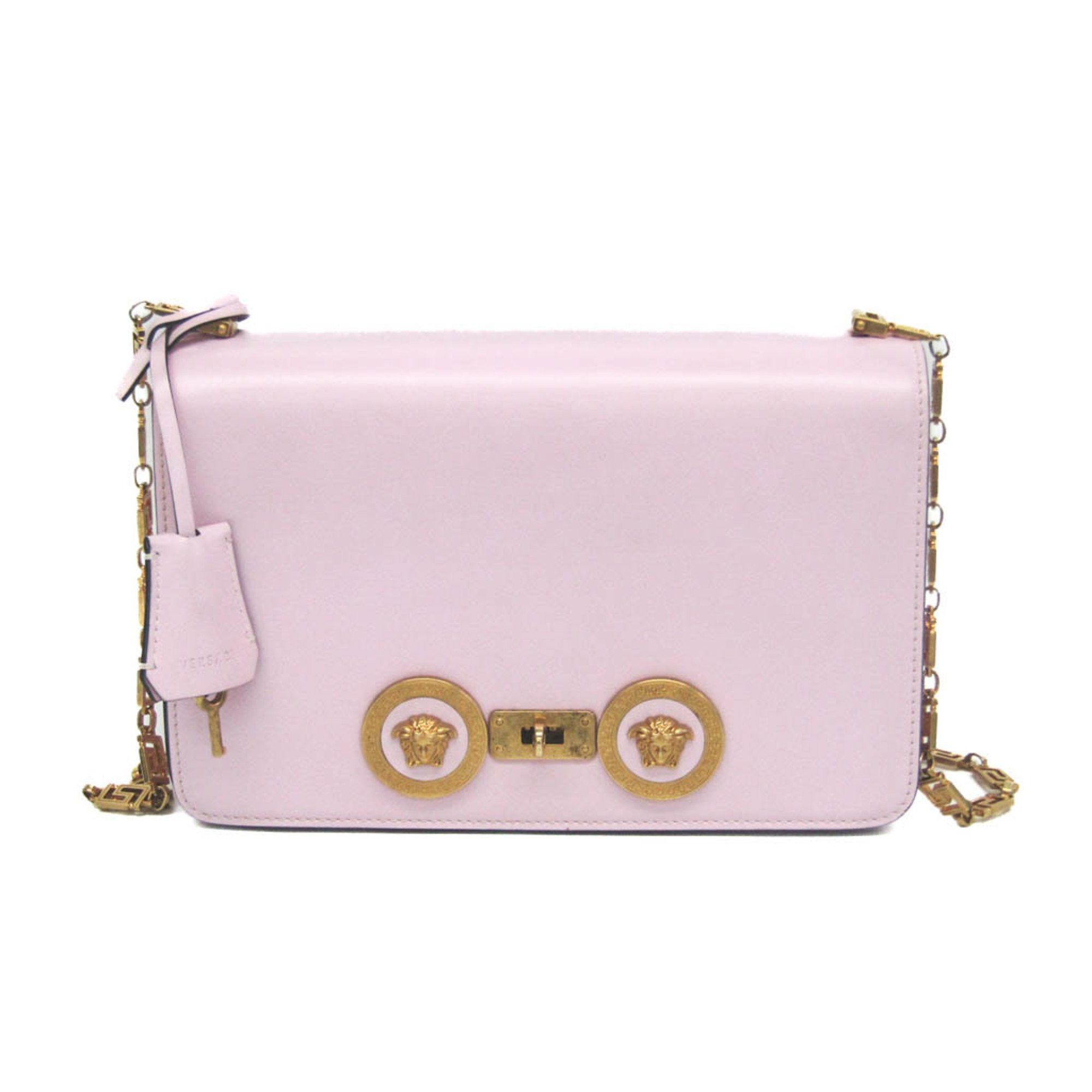 Versace Medusa Chain Shoulder Bag Dbfg303 Women's Leather Shoulder Bag Pink
