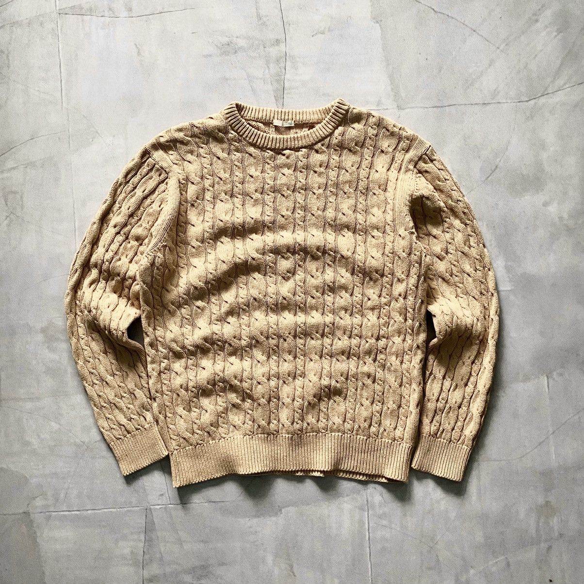 GU × Vintage GU Japanese Brown Cable Knit Sweater Polo Ralph Lauren Style Size US M / EU 48-50 / 2 - 1 Thumbnail