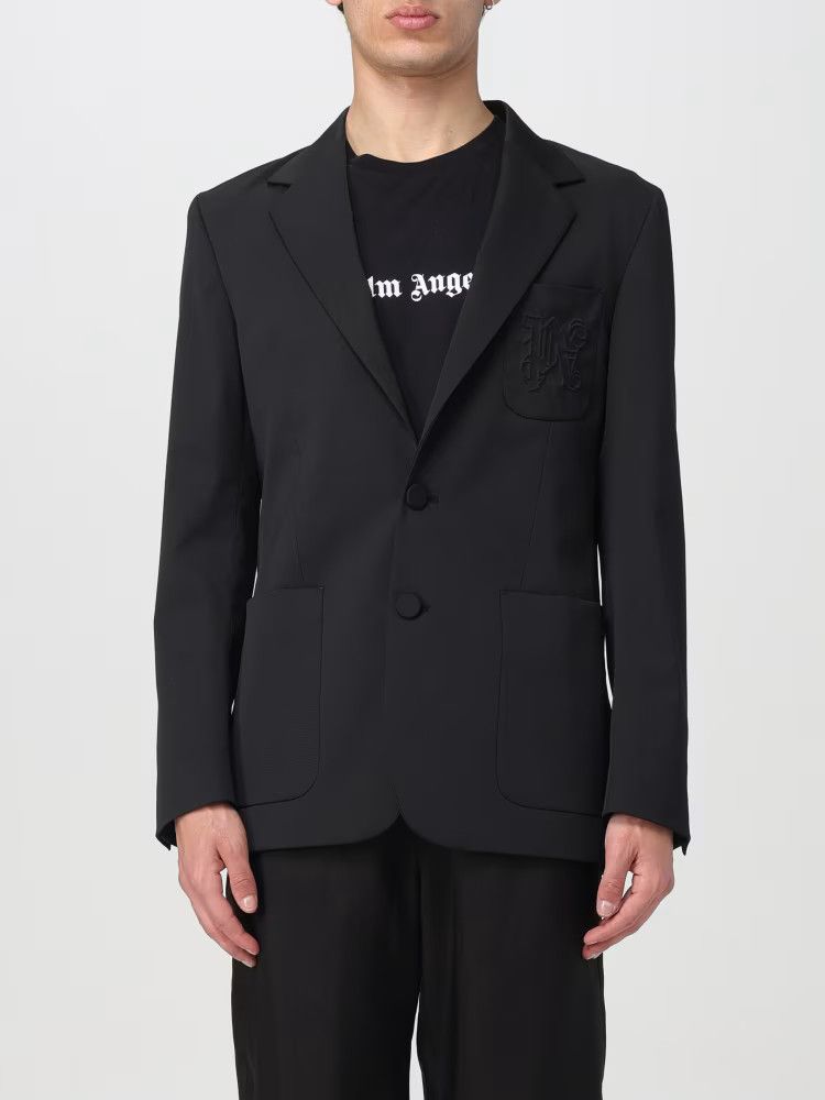Palm Angels o1y0325 Logo Blazer in Black Size US L / EU 52-54 / 3 - 1 Thumbnail