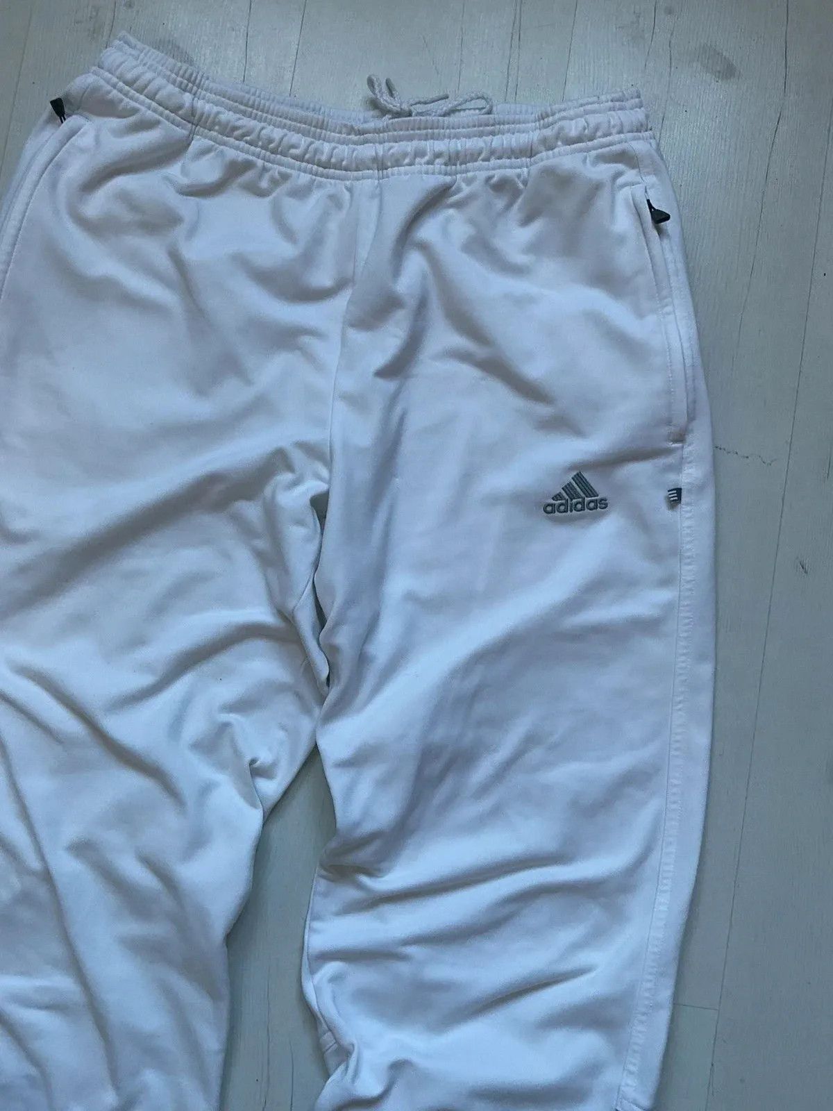 Adidas OG Adidas White Grey Pants Track Pants Open Zip Legs Vintage Size US 32 / EU 48 - 5 Thumbnail