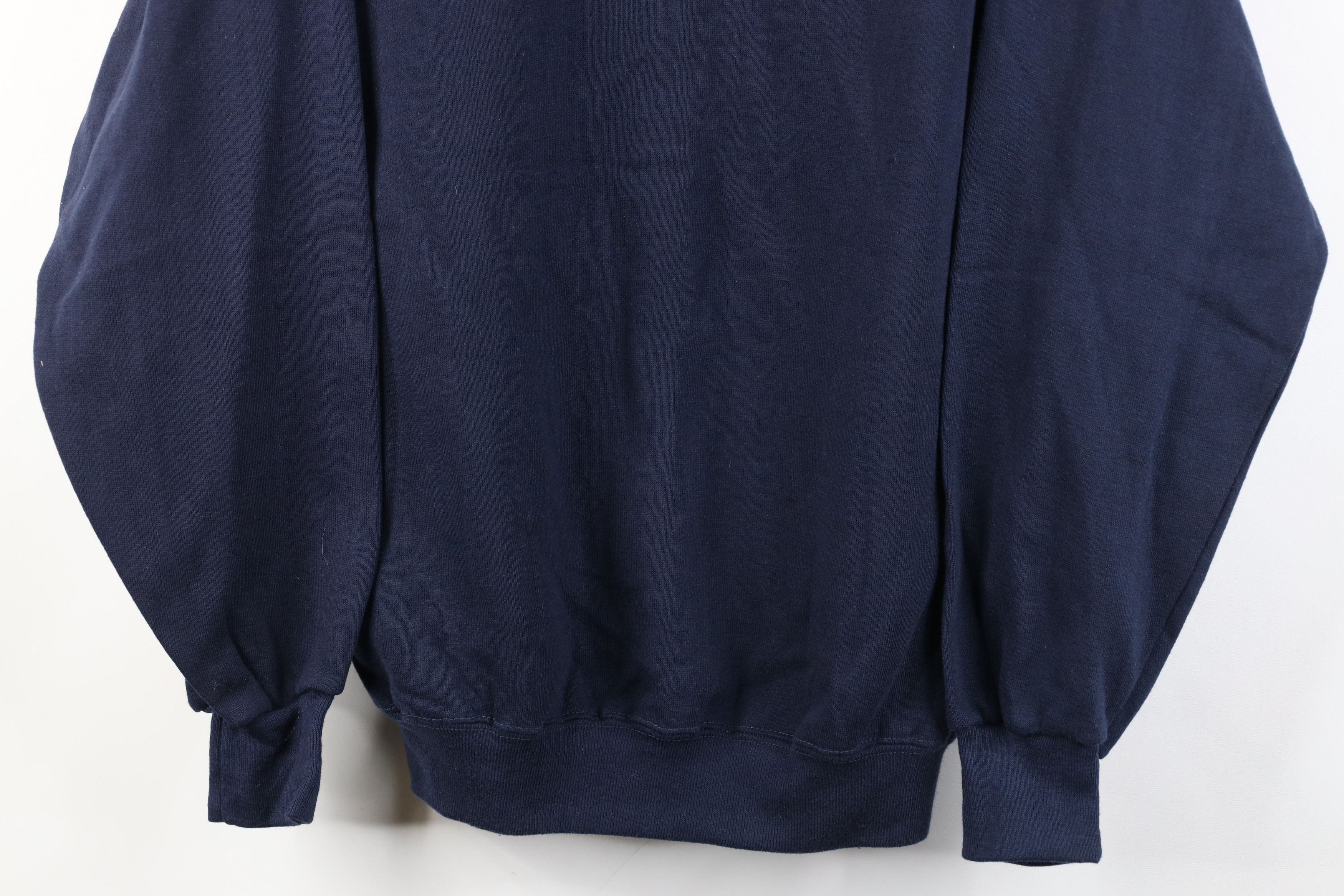 Vintage Vintage 70s Streetwear Crewneck Sweatshirt Navy Blue USA Size US L / EU 52-54 / 3 - 3 Thumbnail