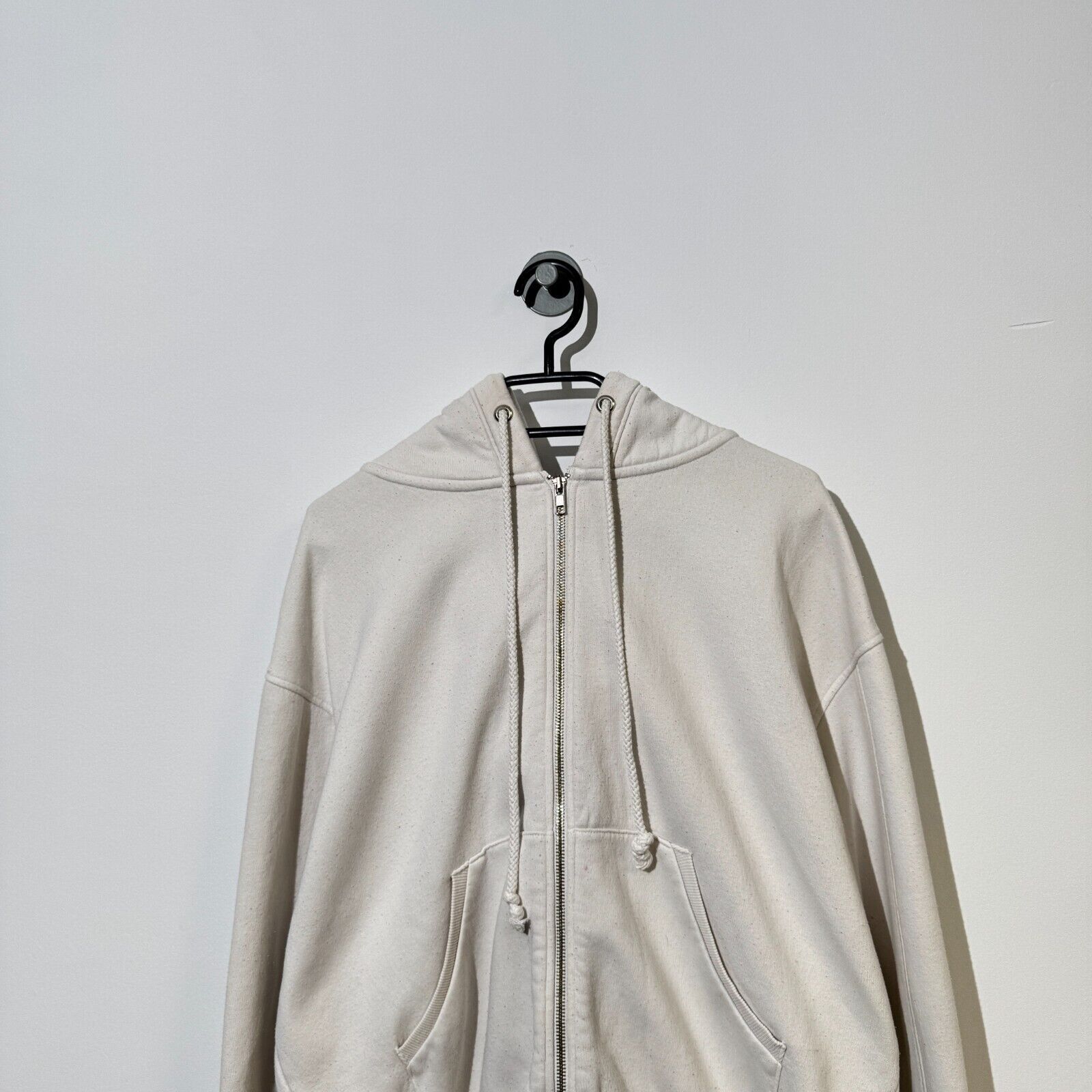 Vintage Vintage Unisex White Cotton Zip Hoodie Size S 90s Boxy Fit Size US S / EU 44-46 / 1 - 5 Thumbnail