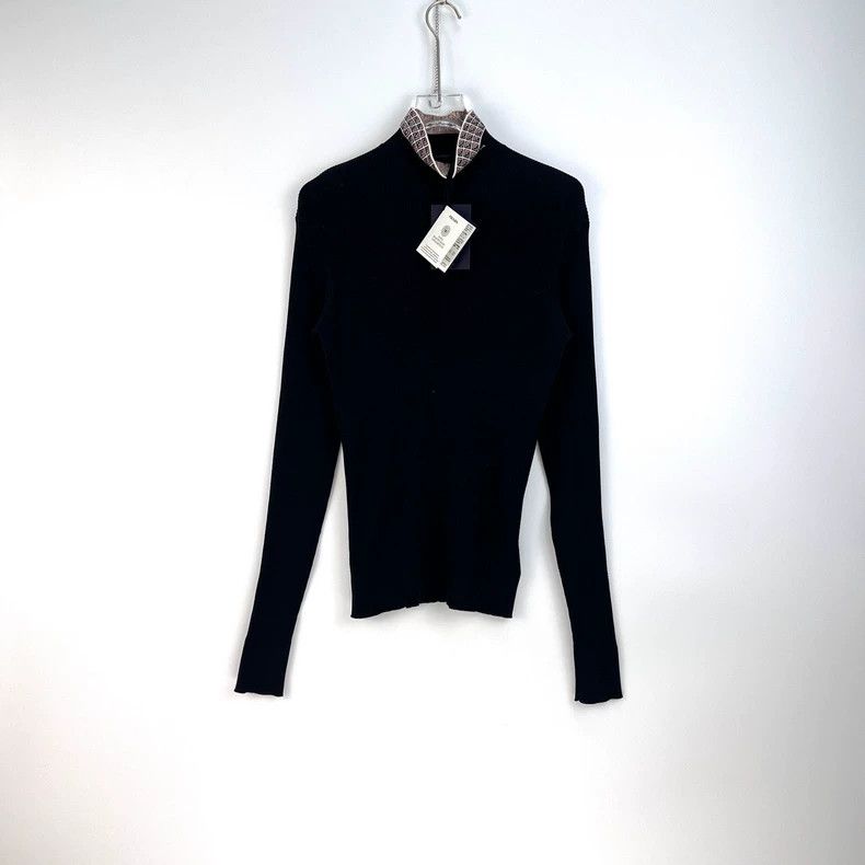 Prada Prada Black collar classic logo square pattern elastic knit Size US M / EU 48-50 / 2 - 3 Thumbnail