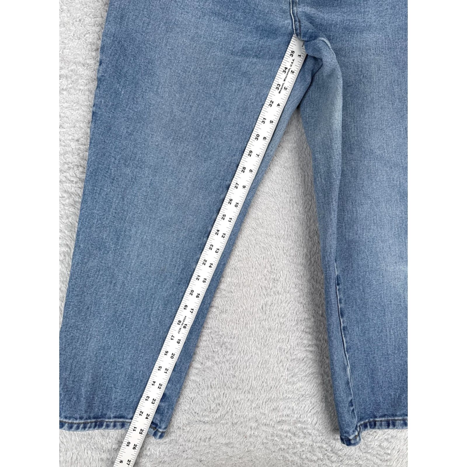 Bill Blass VINTAGE Bill Blass Jeans Womens 12P Blue High Rise Straight 27Inseam 27 In 100% Cotton Denim Easy Fit Size 34" / US 12 / IT 48 - 7 Thumbnail