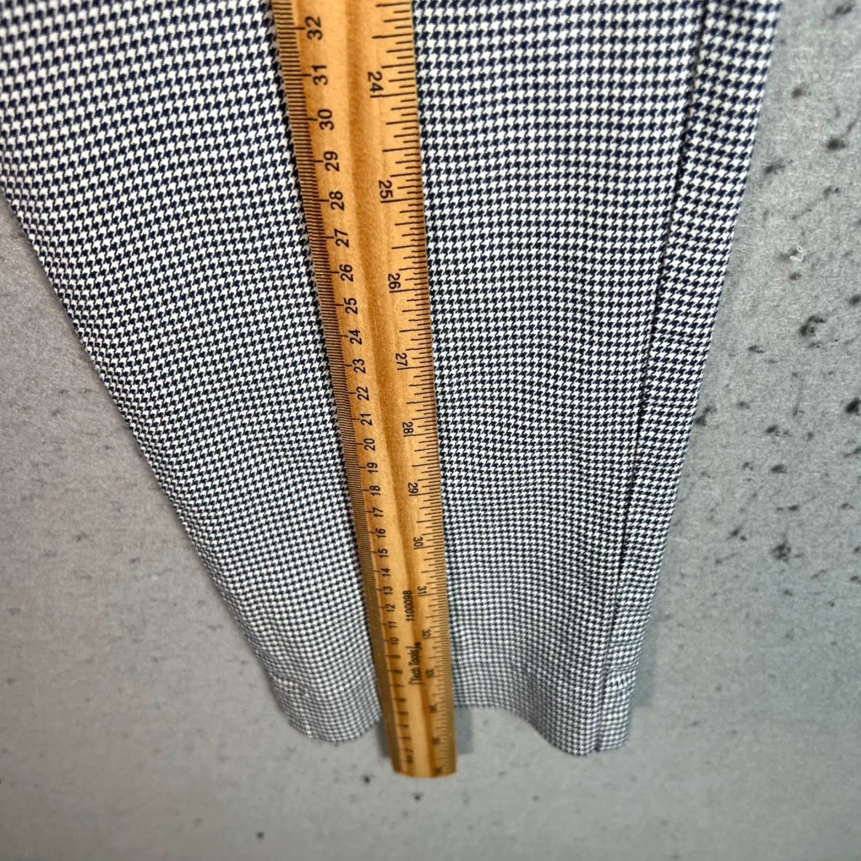 Massimo Dutti Massimo Dutti Womens Tailored Houndstooth Slim Fit Pants Size 6 Gray/White Size 28" / US 6 / IT 42 - 6 Thumbnail