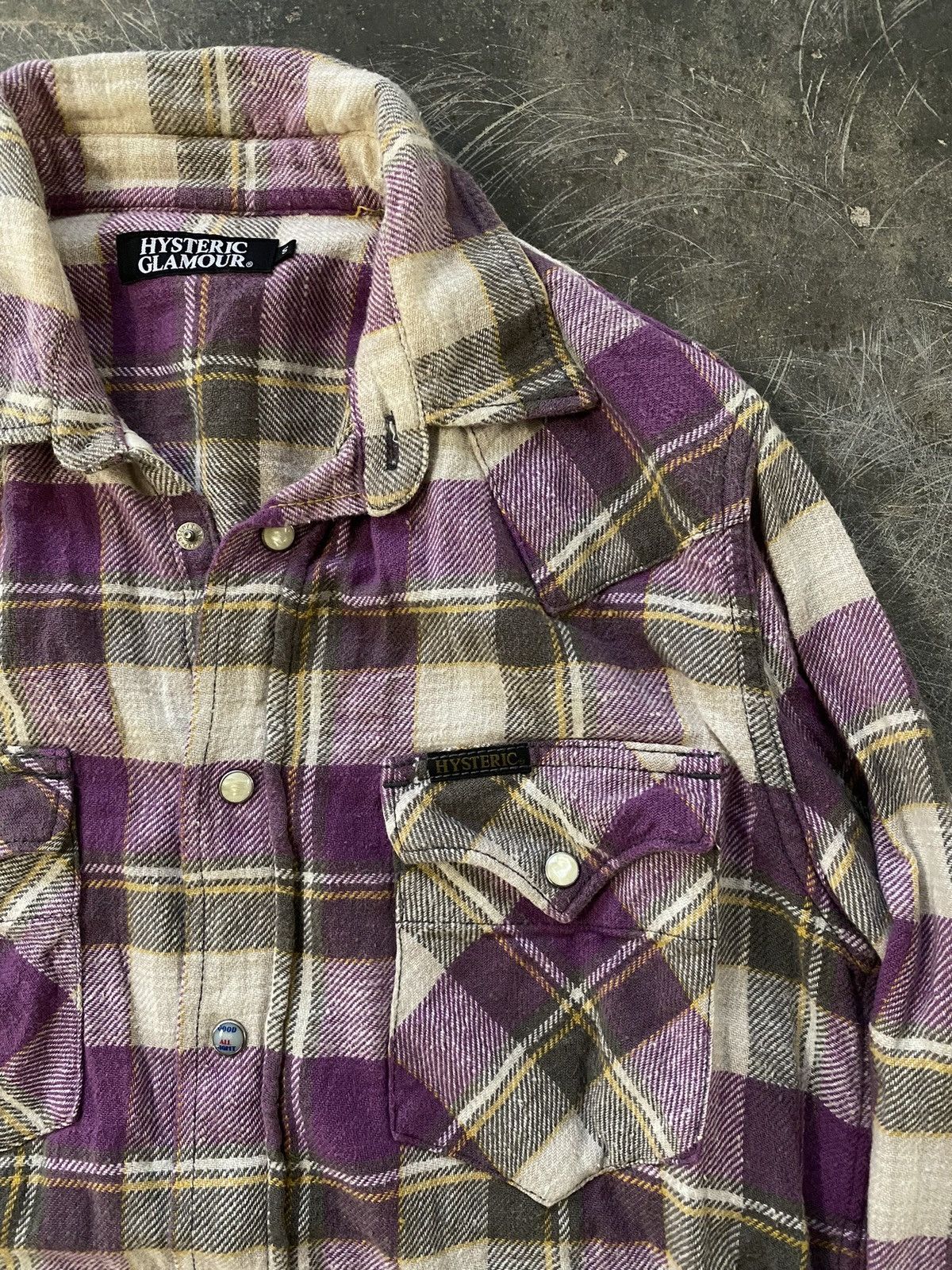 Hysteric Glamour × Japanese Brand × Vintage Hysteric Glamour Flannel Western Pearl Snap Button Shirts Size S / US 4 / IT 40 - 2 Thumbnail