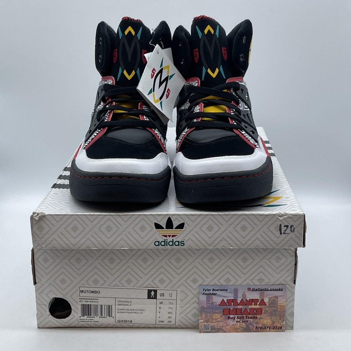 Adidas Mutombo white black red Size US 12 / EU 45 - 2 Thumbnail