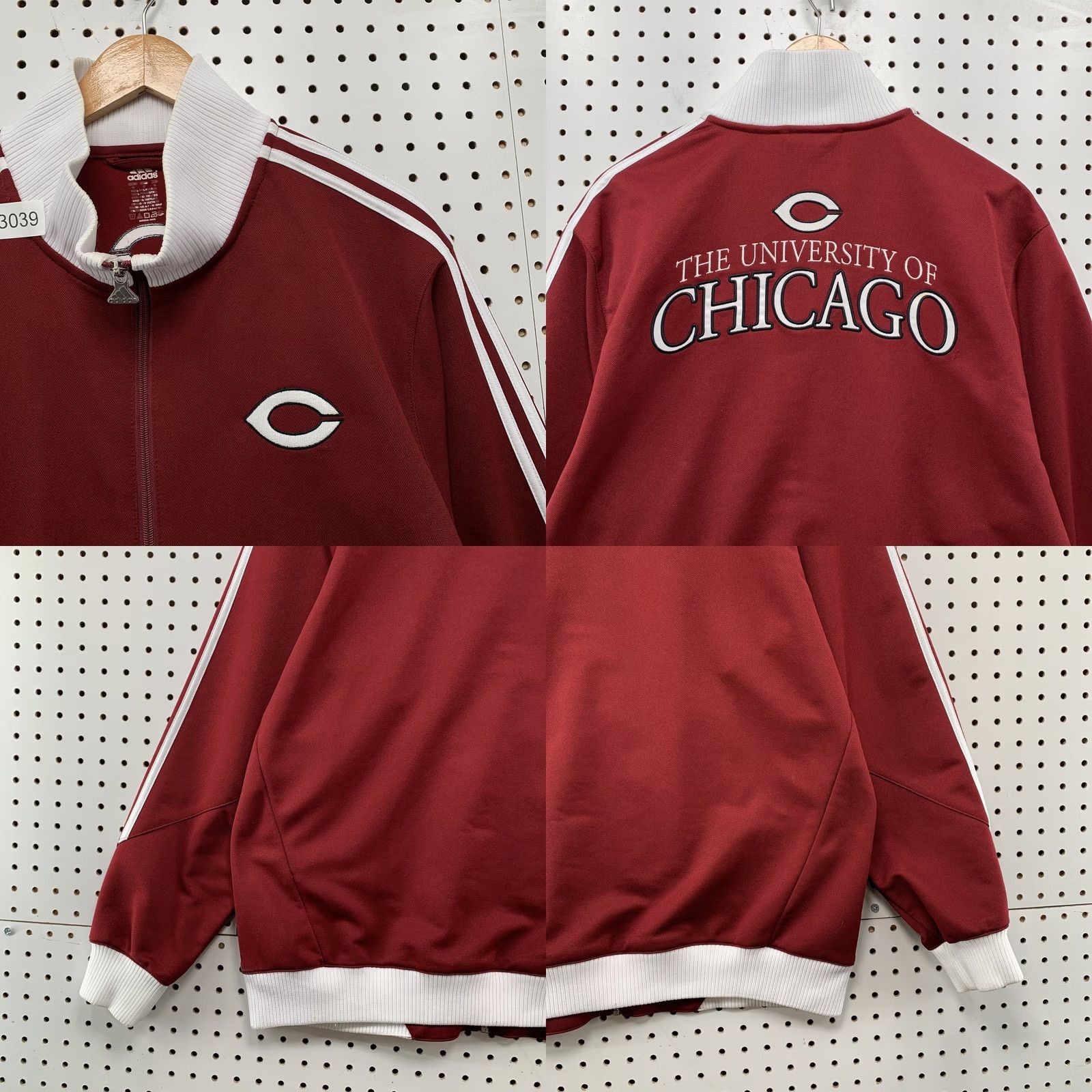Adidas Adidas University Chicago Track Jacket Mens 2XL Maroon Embroidered Size US XXL / EU 58 / 5 - 8 Thumbnail