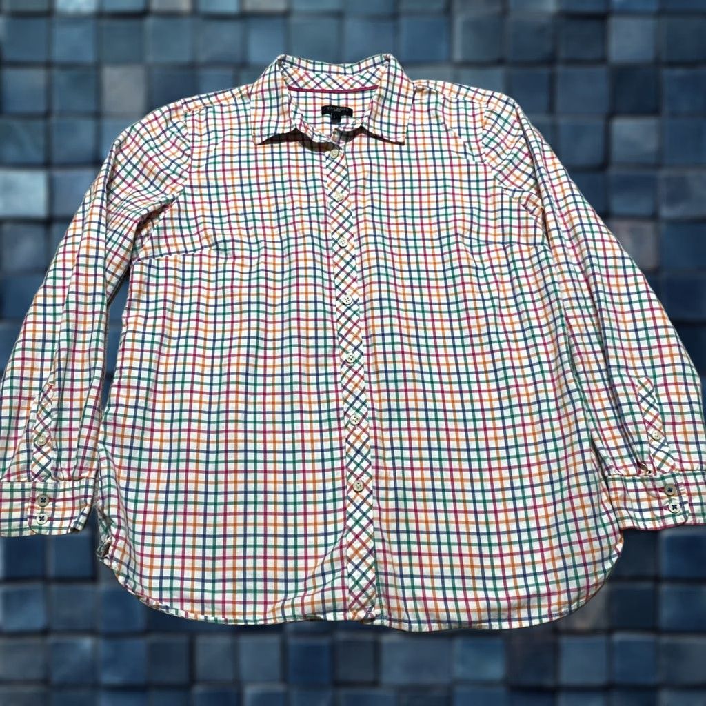 Talbots Talbots Womens Button-Up Shirt PM Multicolor Plaid Cotton Petite Long Sleeve Casual Shirt Womens Size M / US 6-8 / IT 42-44 - 1 Thumbnail