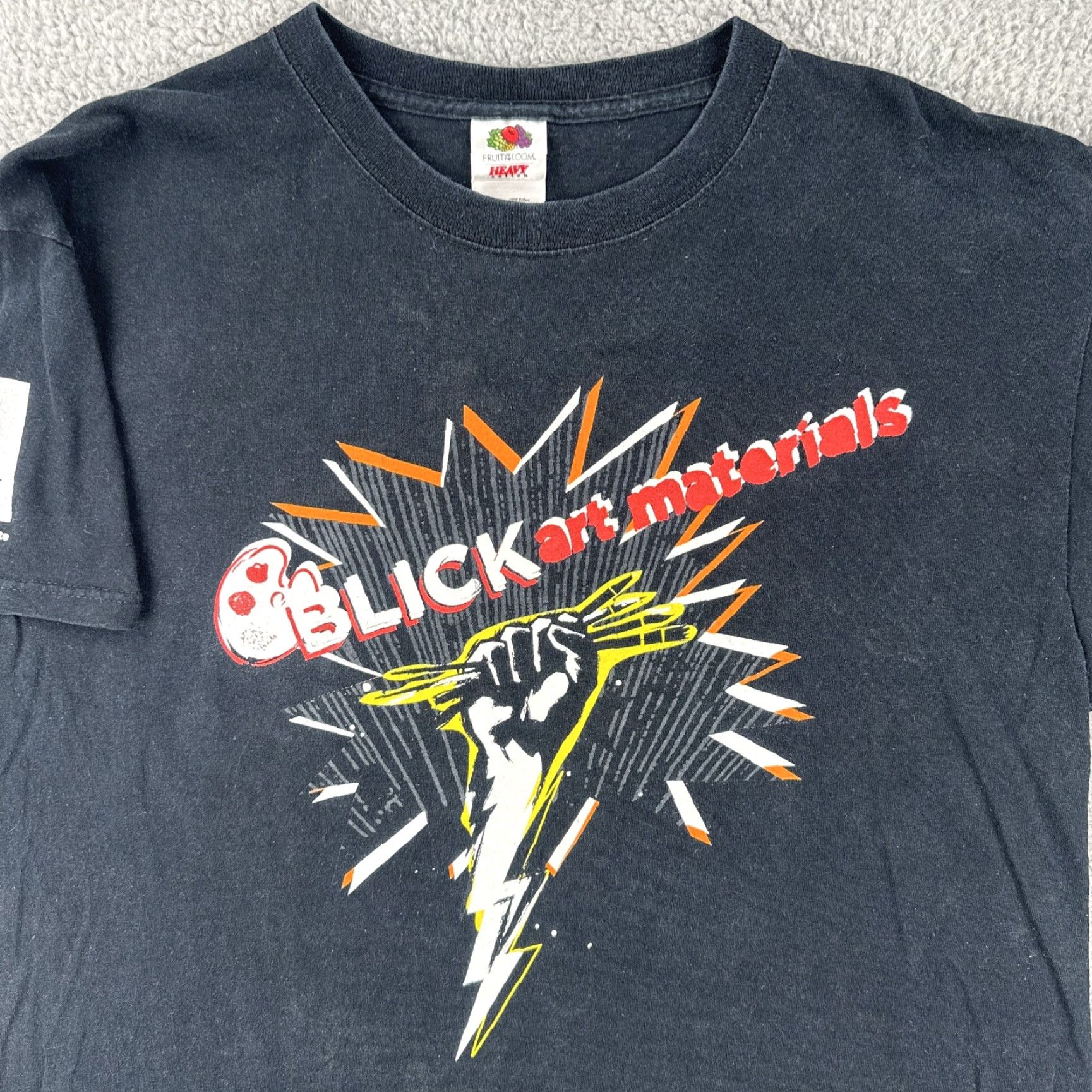 Fruit Of The Loom VINTAGE FOTL Heavy Mens L Black T Shirt SAIC Chicago BLICK Art Supplies Shirt Mens L Black 1990s Graphic Tee Size US L / EU 52-54 / 3 - 4 Thumbnail