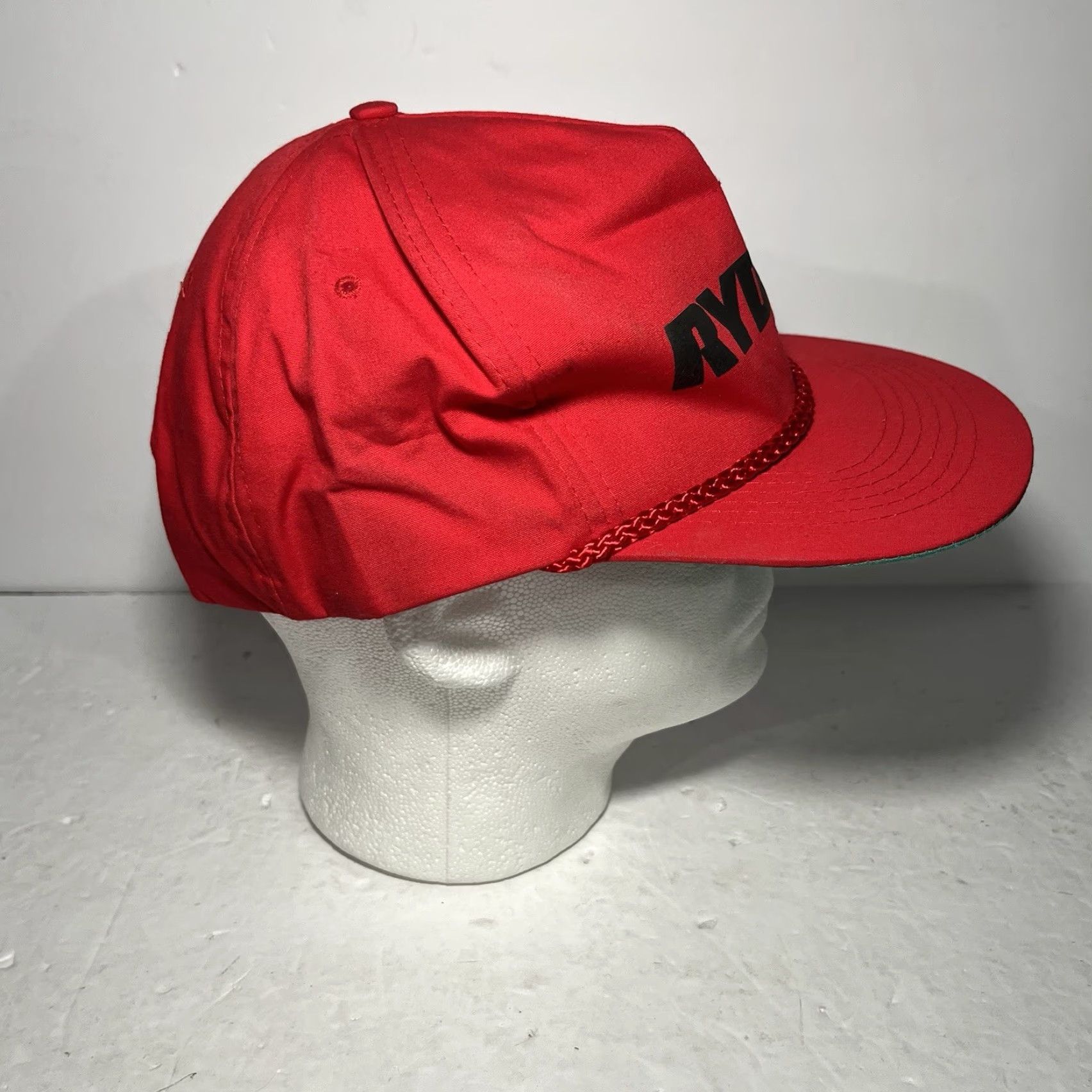 Vintage Vtg Ryder Rope Hat Snapback Baseball Cap Cap One Size Red Polyester Ryder Adjustable Trucker 1980s Mens Boys Size ONE SIZE - 3 Thumbnail